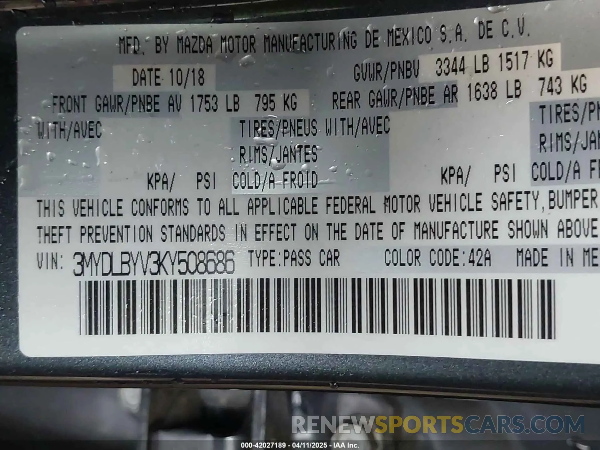 9 Photograph of a damaged car 3MYDLBYV3KY508686 TOYOTA YARIS 2019