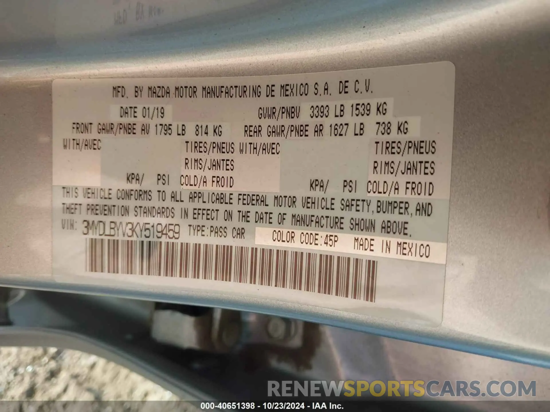 9 Photograph of a damaged car 3MYDLBYV3KY519459 TOYOTA YARIS 2019