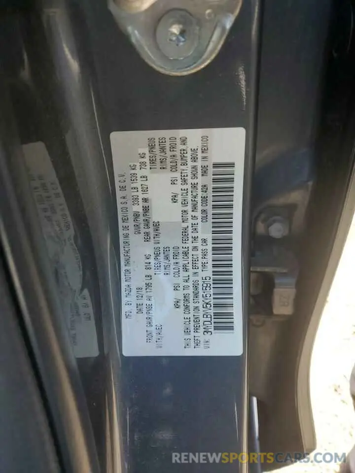 12 Photograph of a damaged car 3MYDLBYV5KY515915 TOYOTA YARIS 2019