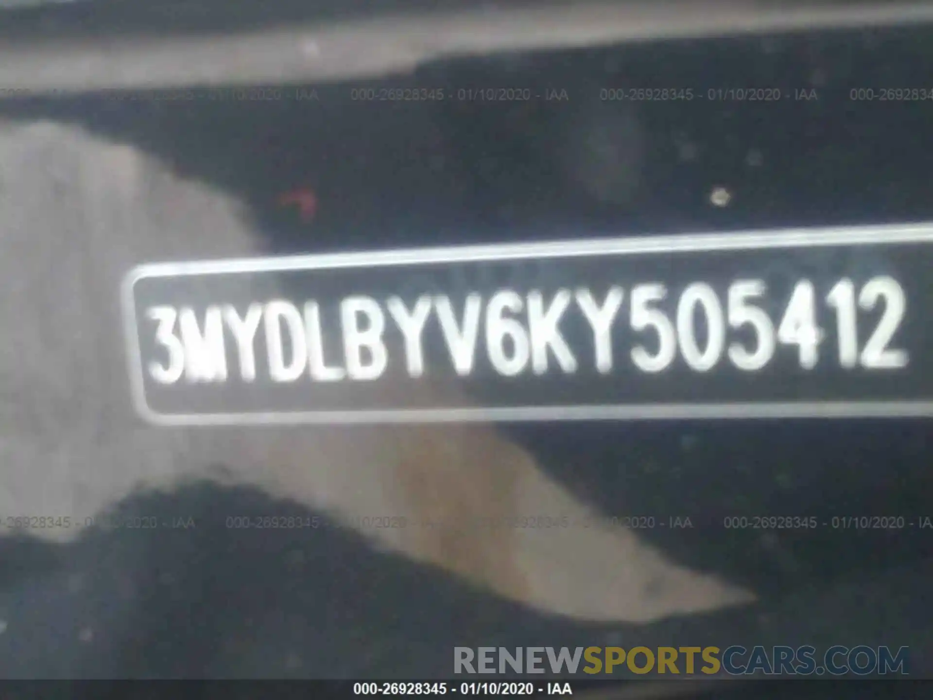 9 Photograph of a damaged car 3MYDLBYV6KY505412 TOYOTA YARIS 2019