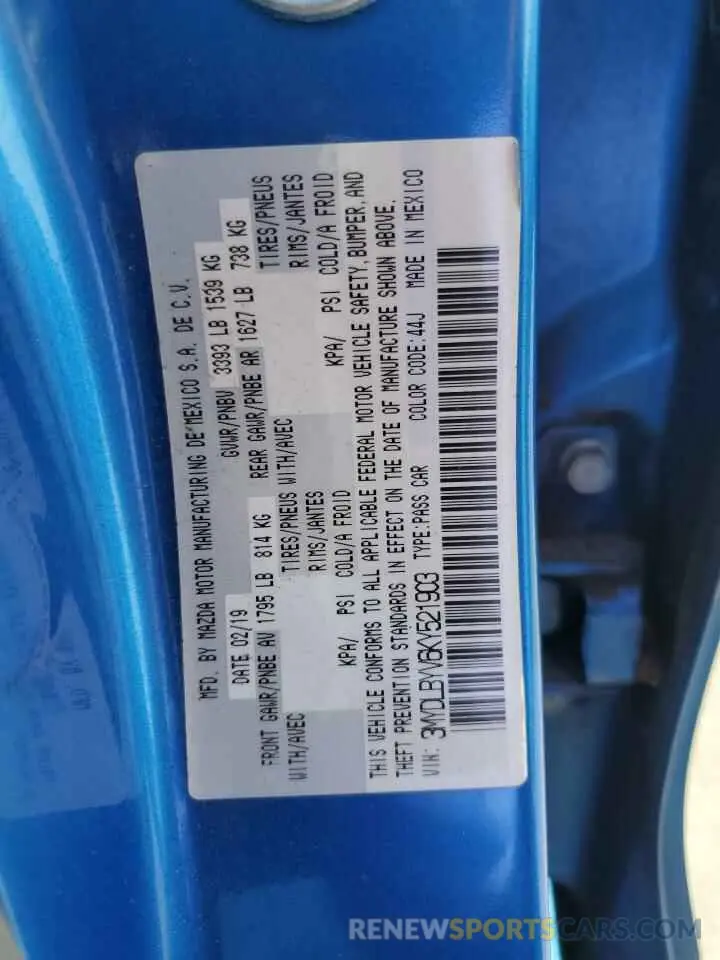 13 Photograph of a damaged car 3MYDLBYV6KY521903 TOYOTA YARIS 2019