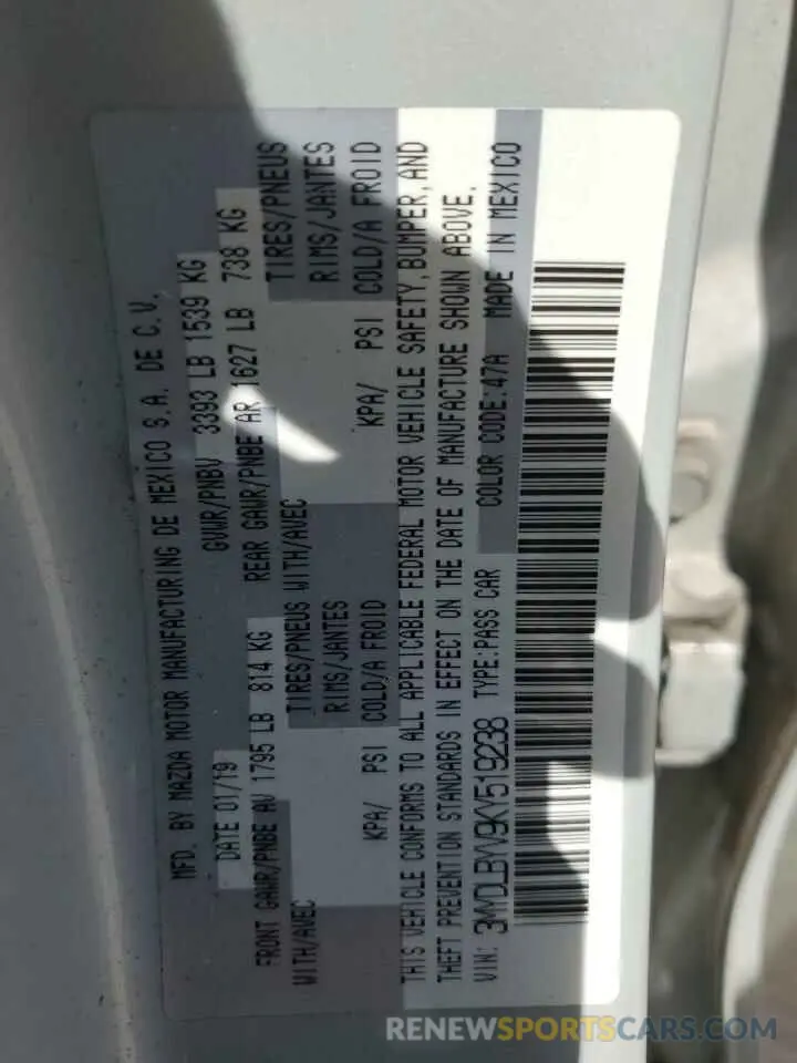 13 Photograph of a damaged car 3MYDLBYV9KY519238 TOYOTA YARIS 2019