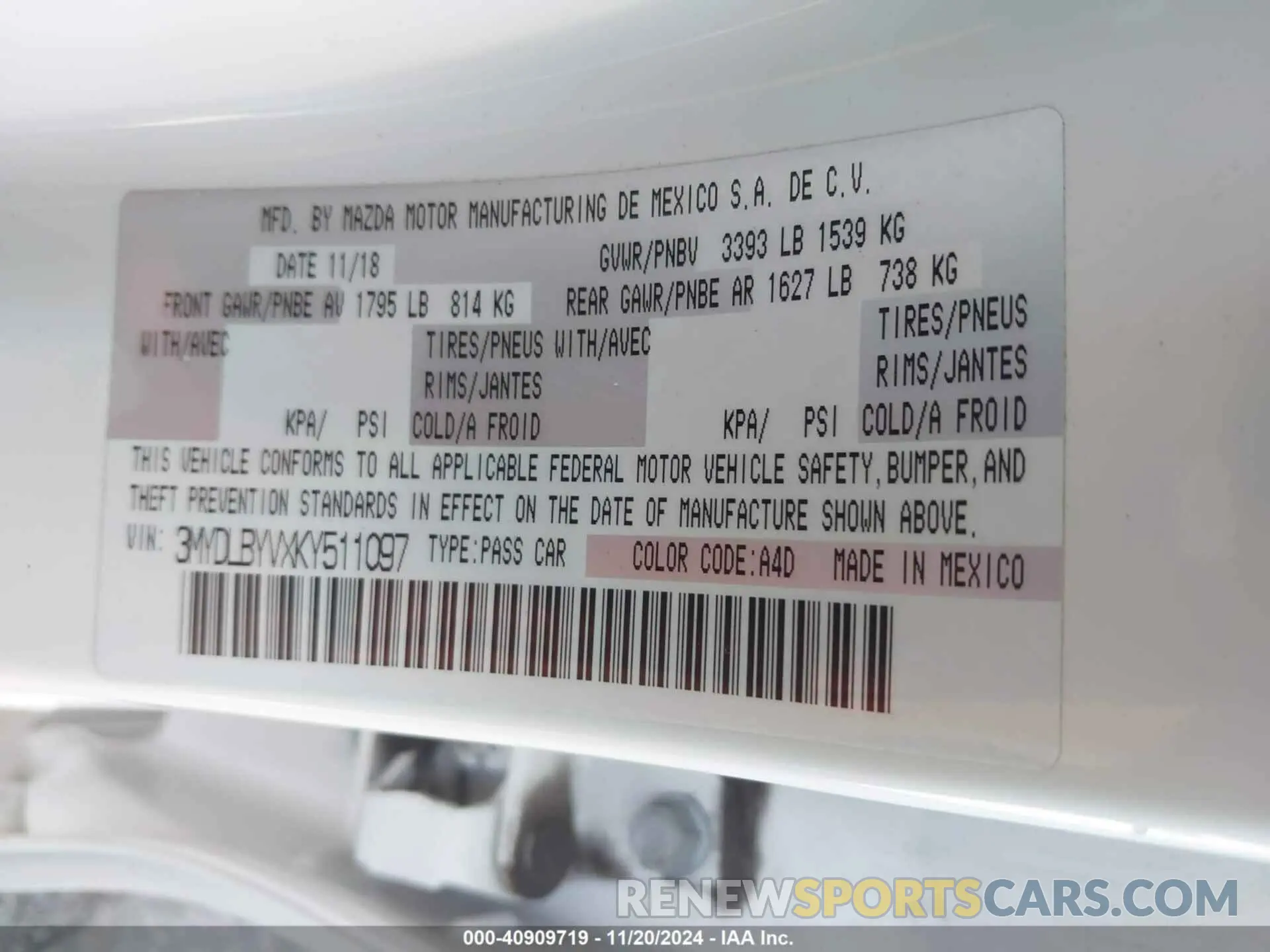 9 Photograph of a damaged car 3MYDLBYVXKY511097 TOYOTA YARIS 2019