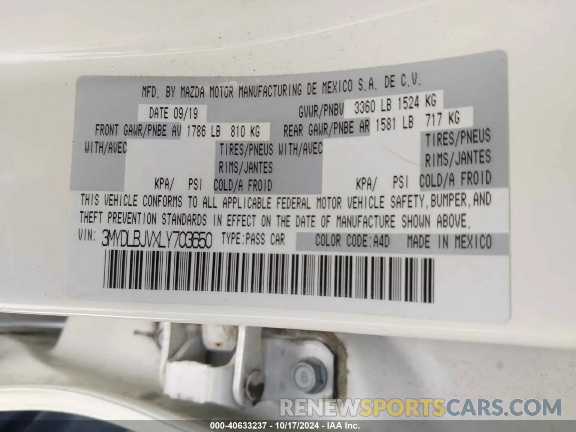 9 Photograph of a damaged car 3MYDLBJVXLY703650 TOYOTA YARIS 2020