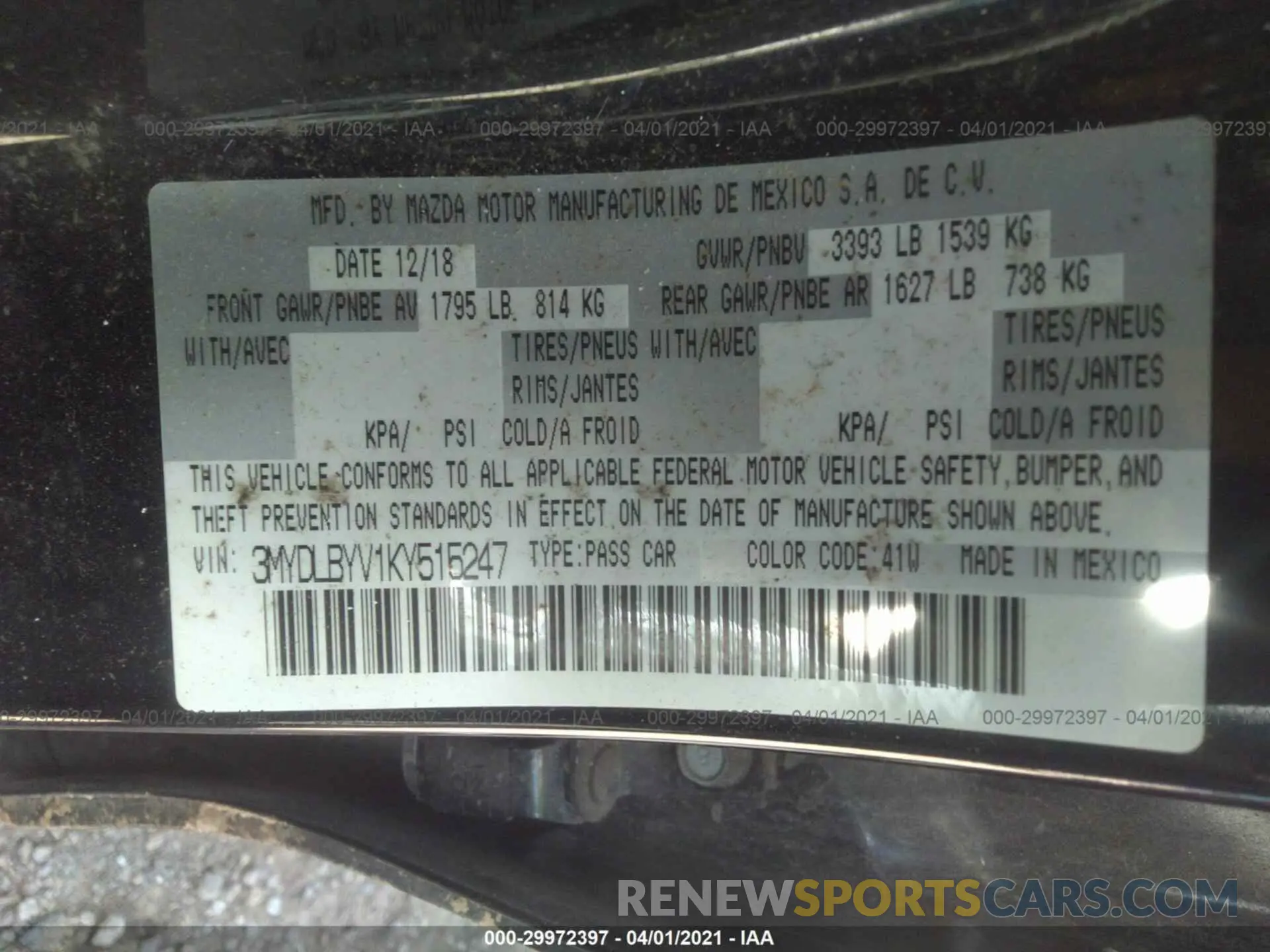 9 Photograph of a damaged car 3MYDLBYV1KY515247 TOYOTA YARIS SEDAN 2019