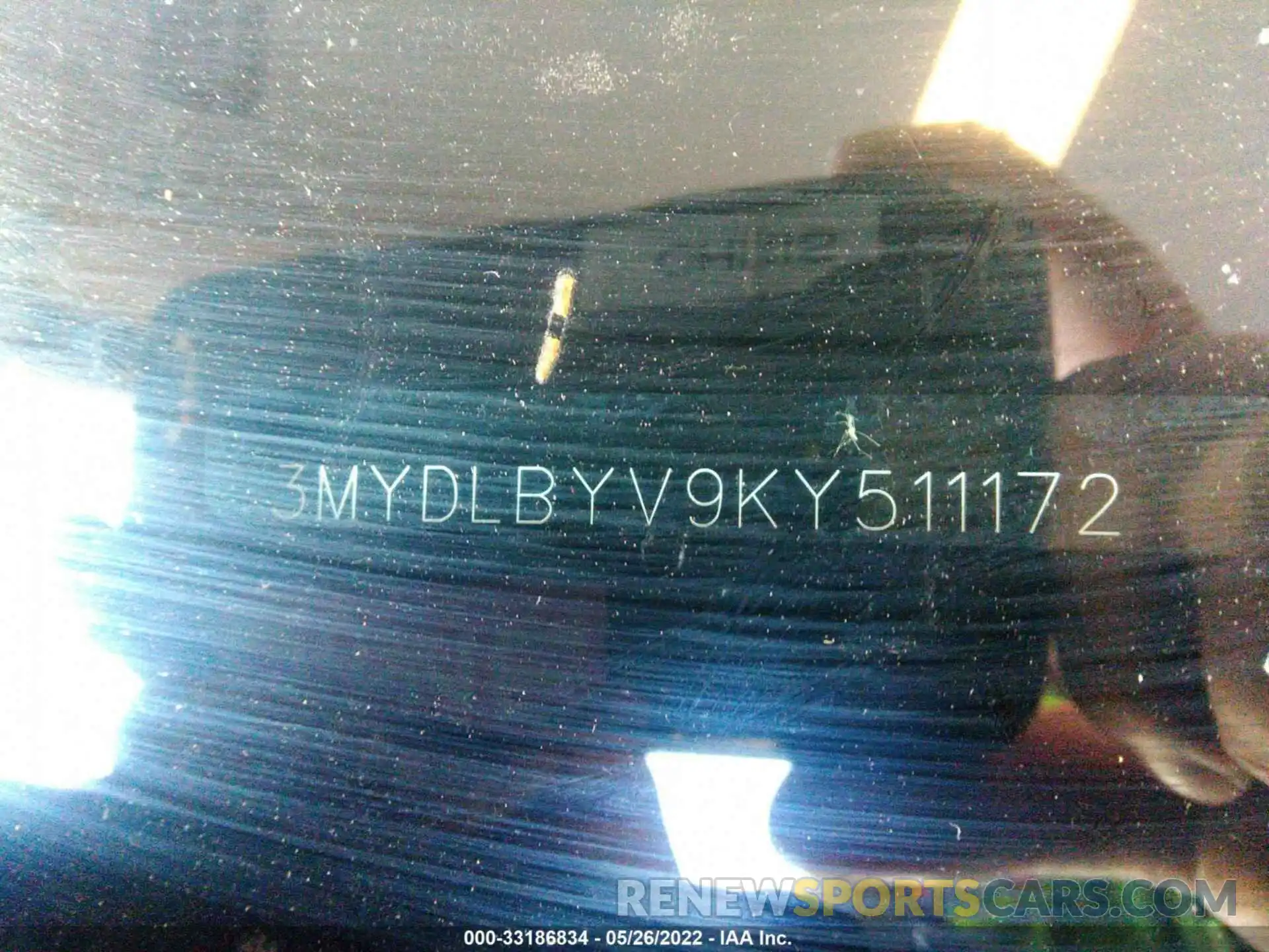 9 Photograph of a damaged car 3MYDLBYV9KY511172 TOYOTA YARIS SEDAN 2019