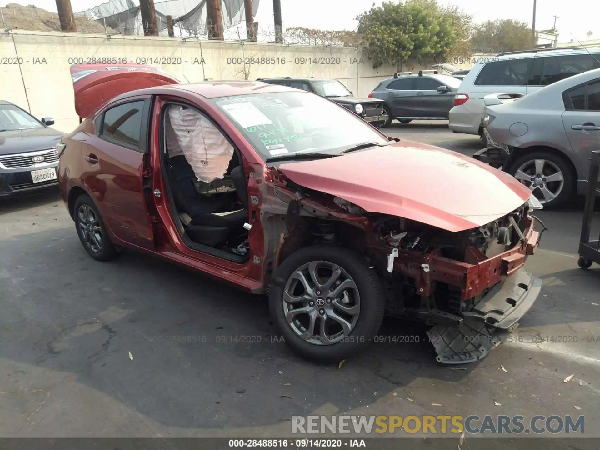 1 Photograph of a damaged car 3MYDLBYVXKY510113 TOYOTA YARIS SEDAN 2019