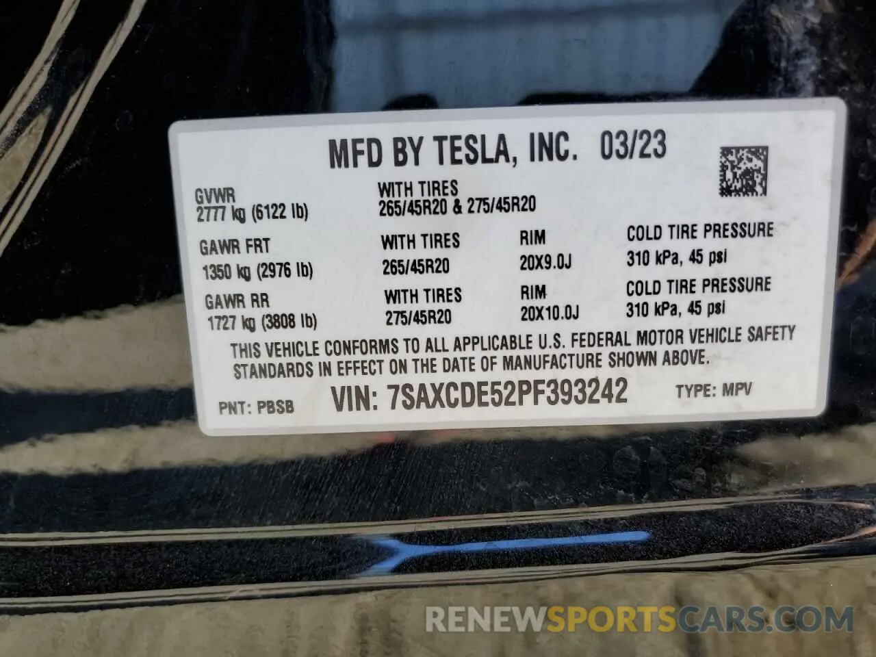 12 Photograph of a damaged car 7SAXCDE52PF393242 TSMR MODEL S 2023