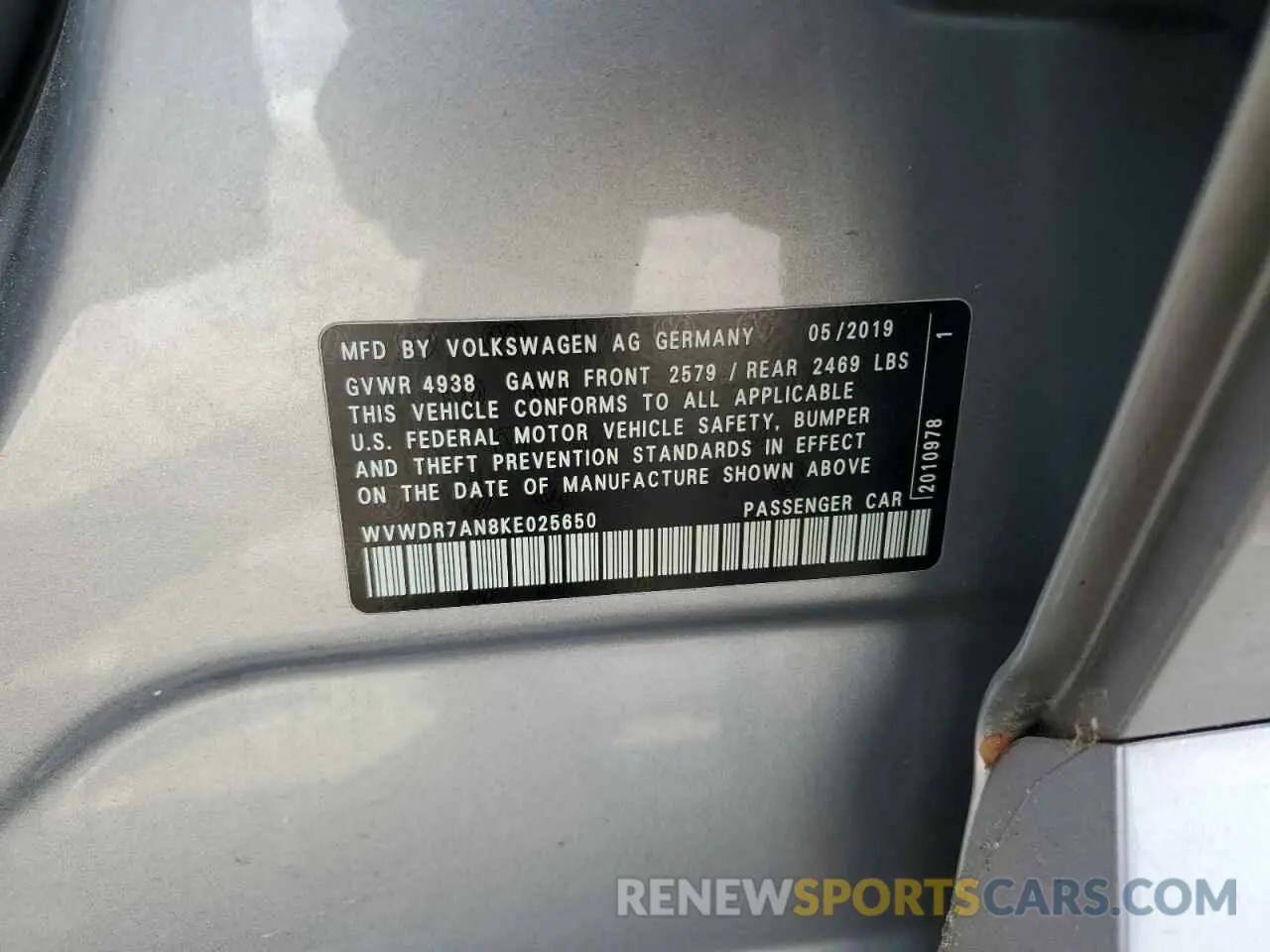 12 Photograph of a damaged car WVWDR7AN8KE025650 VOLKSWAGEN ARTEON 2019