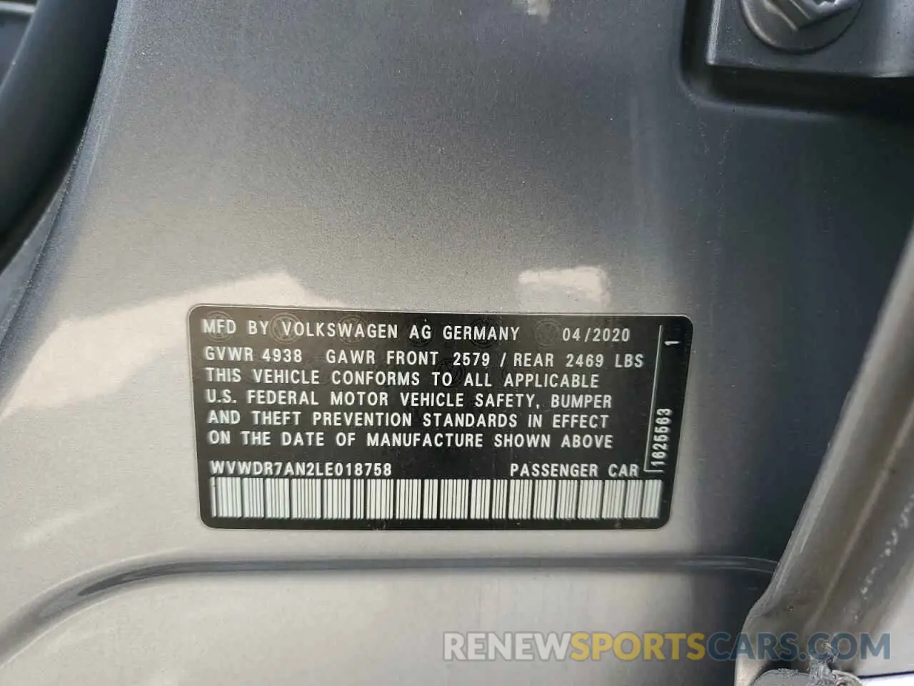 12 Photograph of a damaged car WVWDR7AN2LE018758 VOLKSWAGEN ARTEON 2020