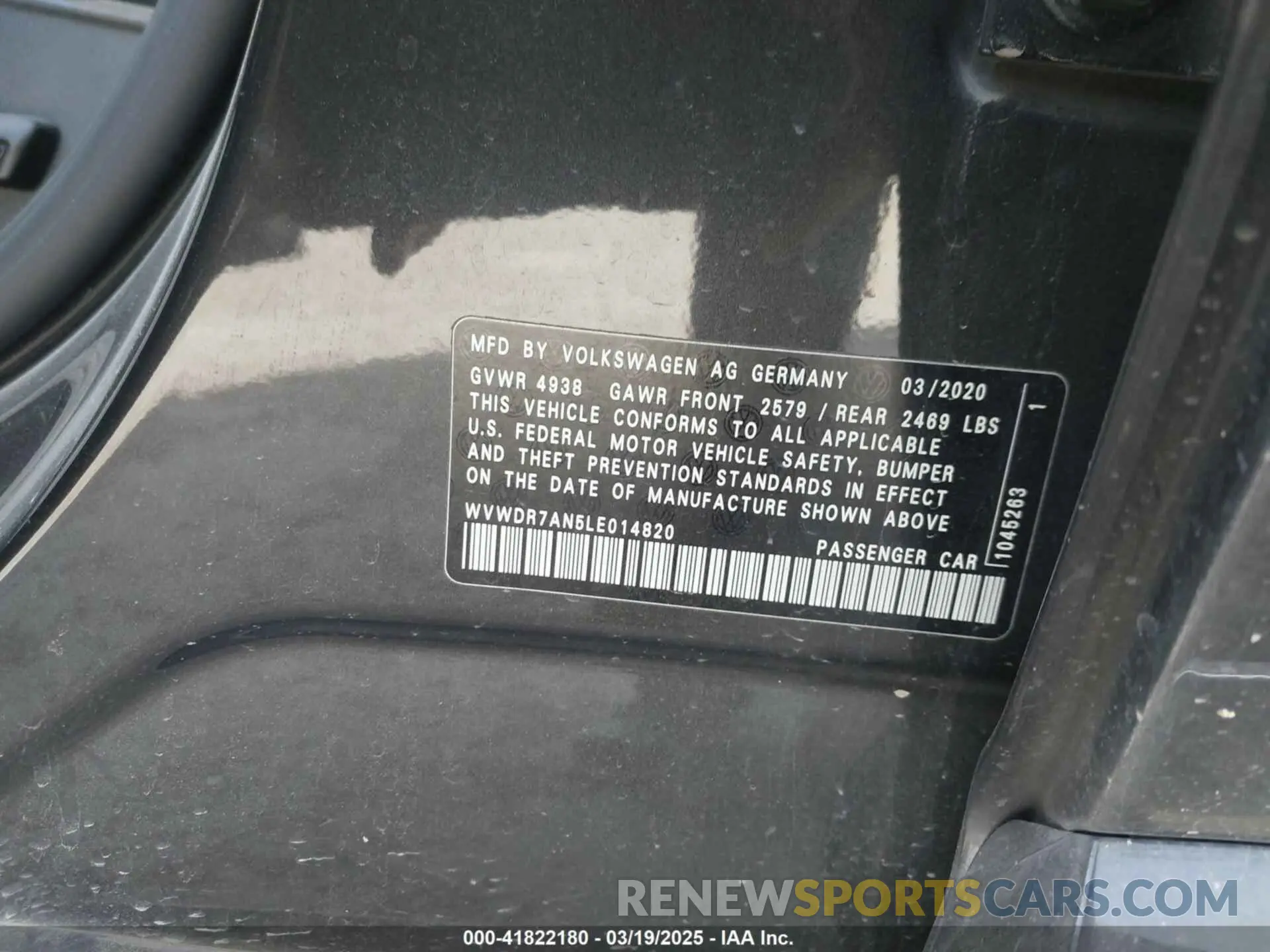 9 Photograph of a damaged car WVWDR7AN5LE014820 VOLKSWAGEN ARTEON 2020