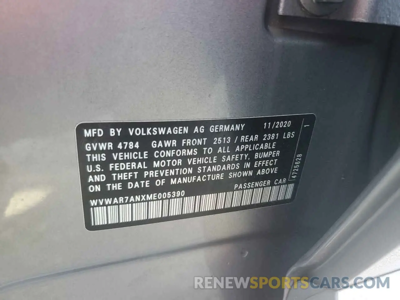 13 Photograph of a damaged car WVWAR7ANXME005390 VOLKSWAGEN ARTEON 2021