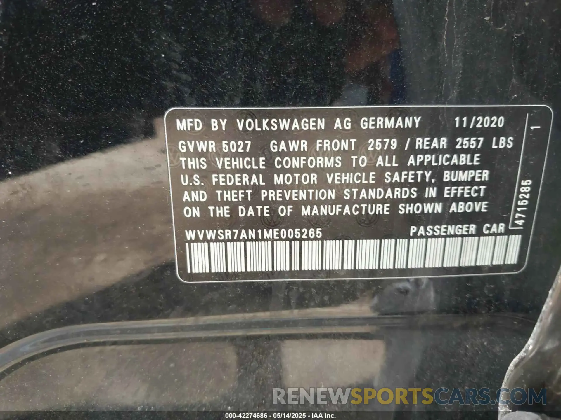 9 Photograph of a damaged car WVWSR7AN1ME005265 VOLKSWAGEN ARTEON 2021