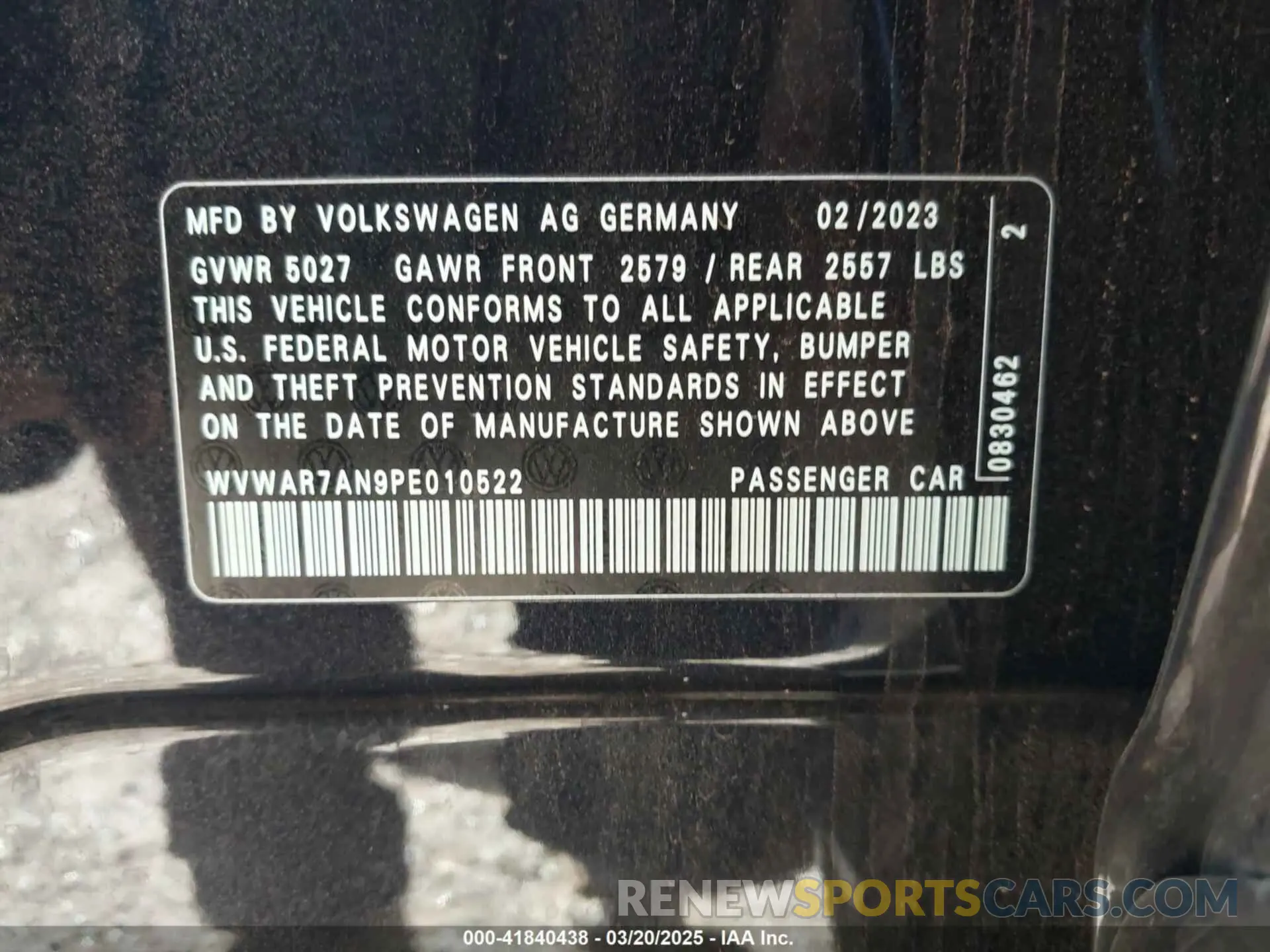 9 Photograph of a damaged car WVWAR7AN9PE010522 VOLKSWAGEN ARTEON 2023