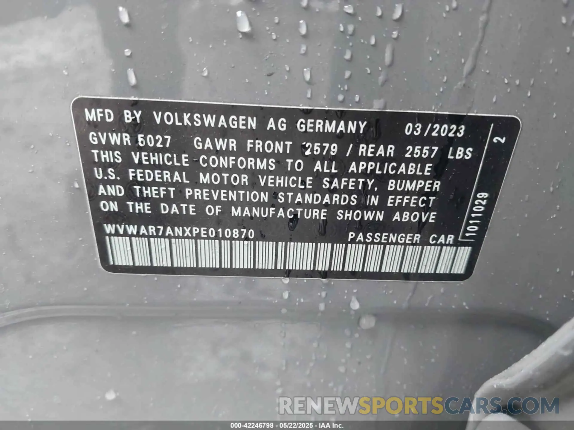 9 Photograph of a damaged car WVWAR7ANXPE010870 VOLKSWAGEN ARTEON 2023