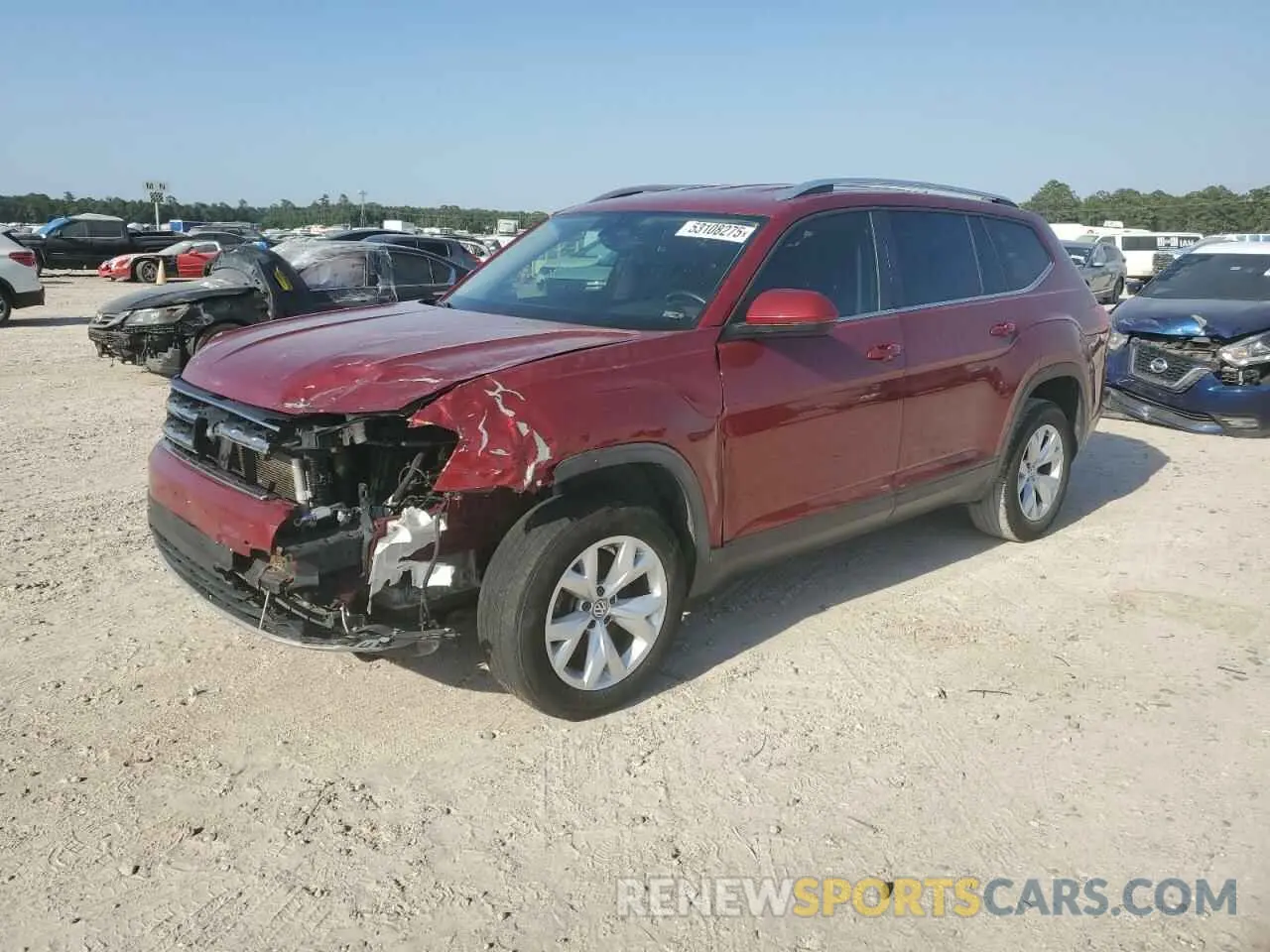 1 Photograph of a damaged car 1V2DR2CA8KC604113 VOLKSWAGEN ATLAS 2019