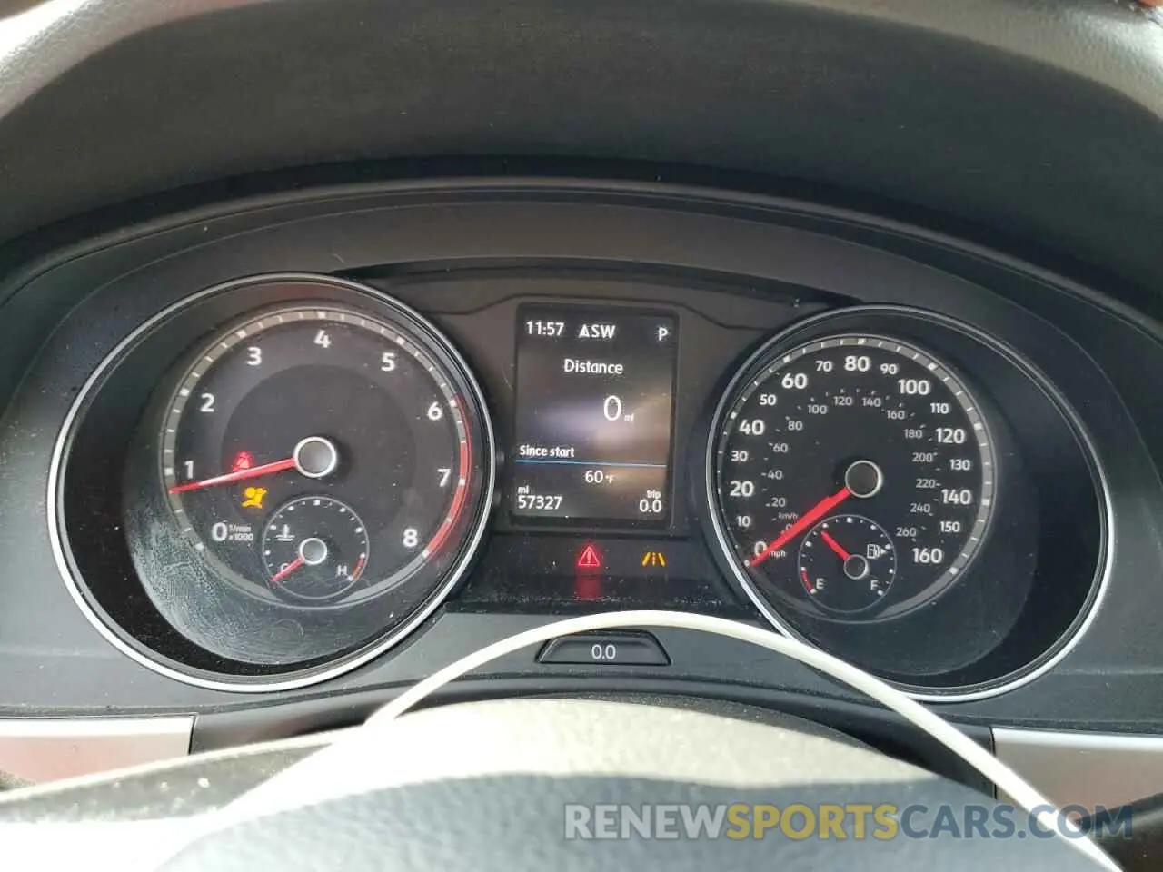 9 Photograph of a damaged car 1V2UR2CA6KC623887 VOLKSWAGEN ATLAS 2019