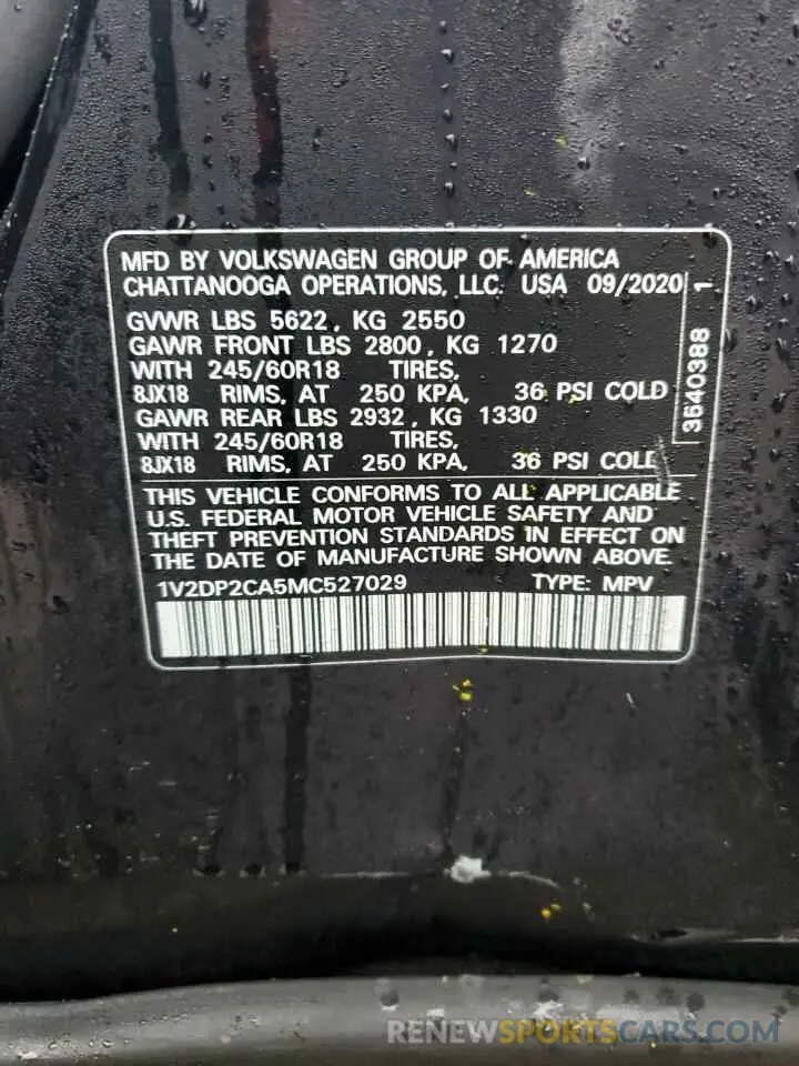 16 Photograph of a damaged car 1V2DP2CA5MC527029 VOLKSWAGEN ATLAS 2021