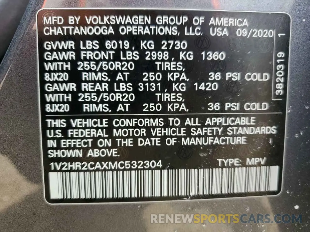 14 Photograph of a damaged car 1V2HR2CAXMC532304 VOLKSWAGEN ATLAS 2021