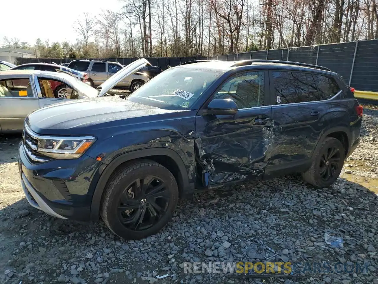 1 Photograph of a damaged car 1V2HR2CA3NC550631 VOLKSWAGEN ATLAS 2022