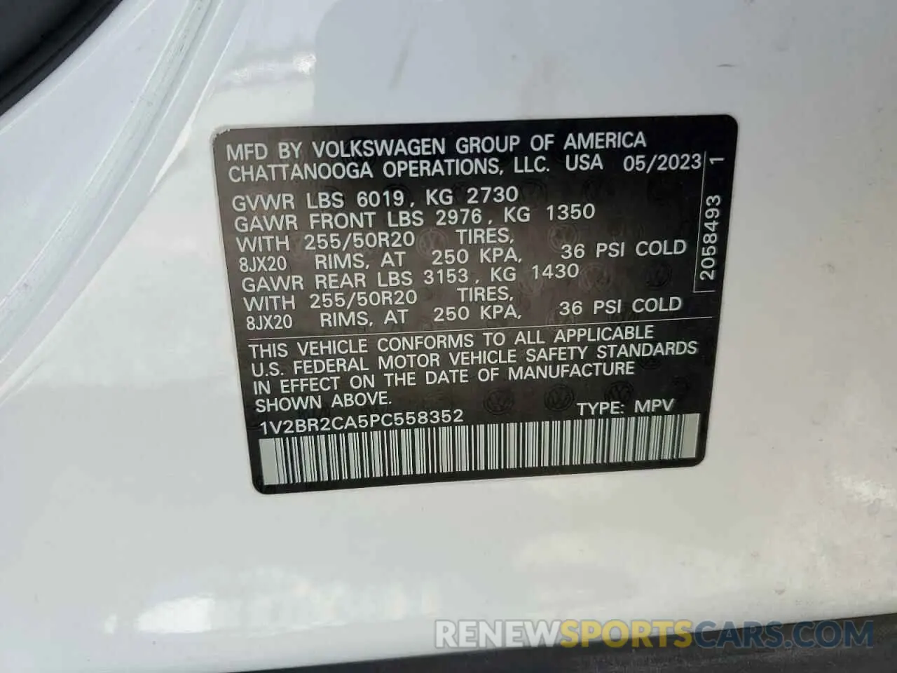 15 Photograph of a damaged car 1V2BR2CA5PC558352 VOLKSWAGEN ATLAS 2023