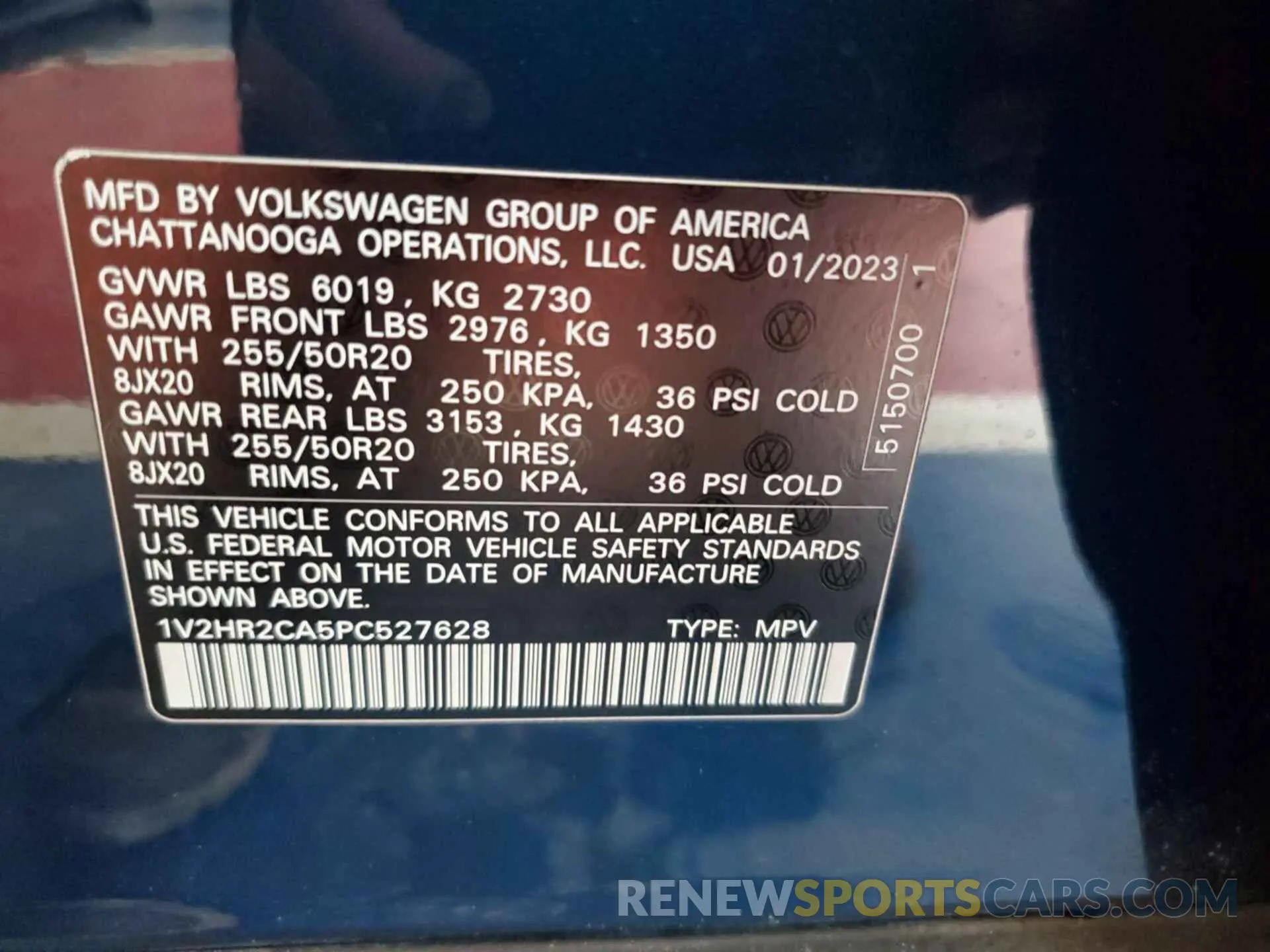 2 Photograph of a damaged car 1V2HR2CA5PC527628 VOLKSWAGEN ATLAS 2023