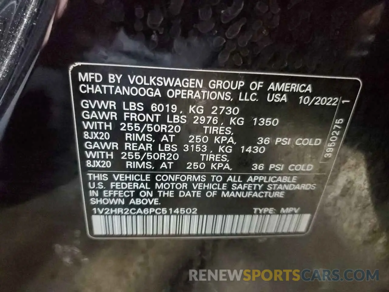 14 Photograph of a damaged car 1V2HR2CA6PC514502 VOLKSWAGEN ATLAS 2023