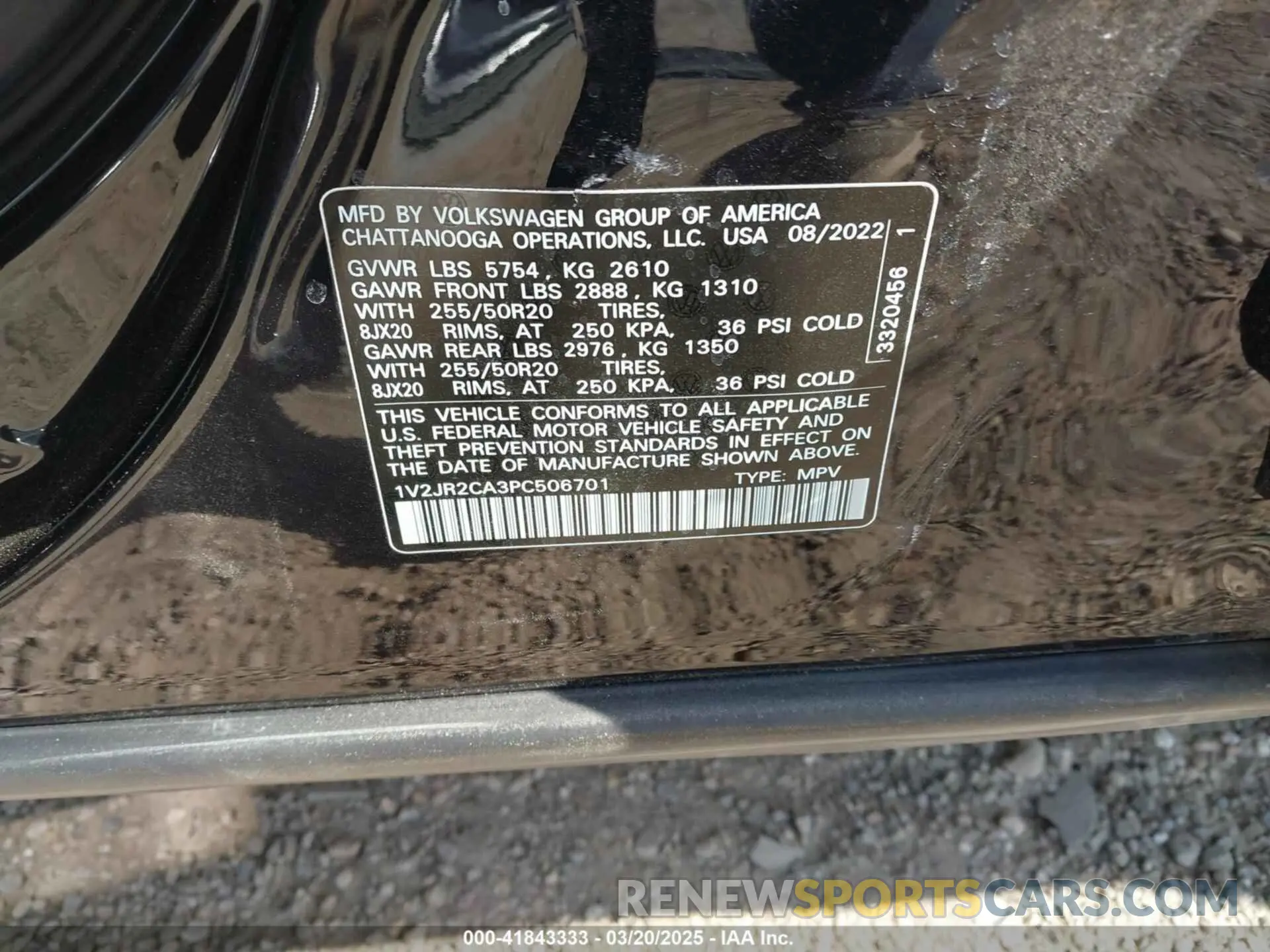 9 Photograph of a damaged car 1V2JR2CA3PC506701 VOLKSWAGEN ATLAS 2023