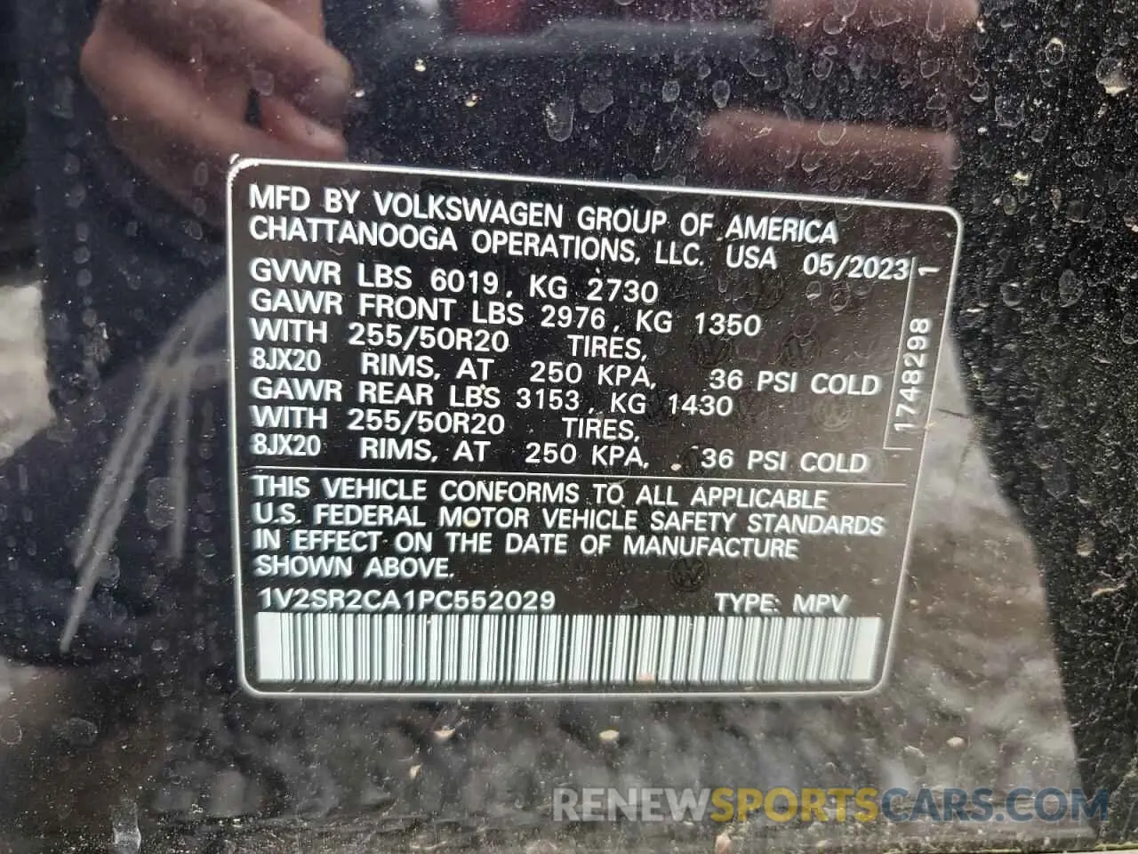14 Photograph of a damaged car 1V2SR2CA1PC552029 VOLKSWAGEN ATLAS 2023