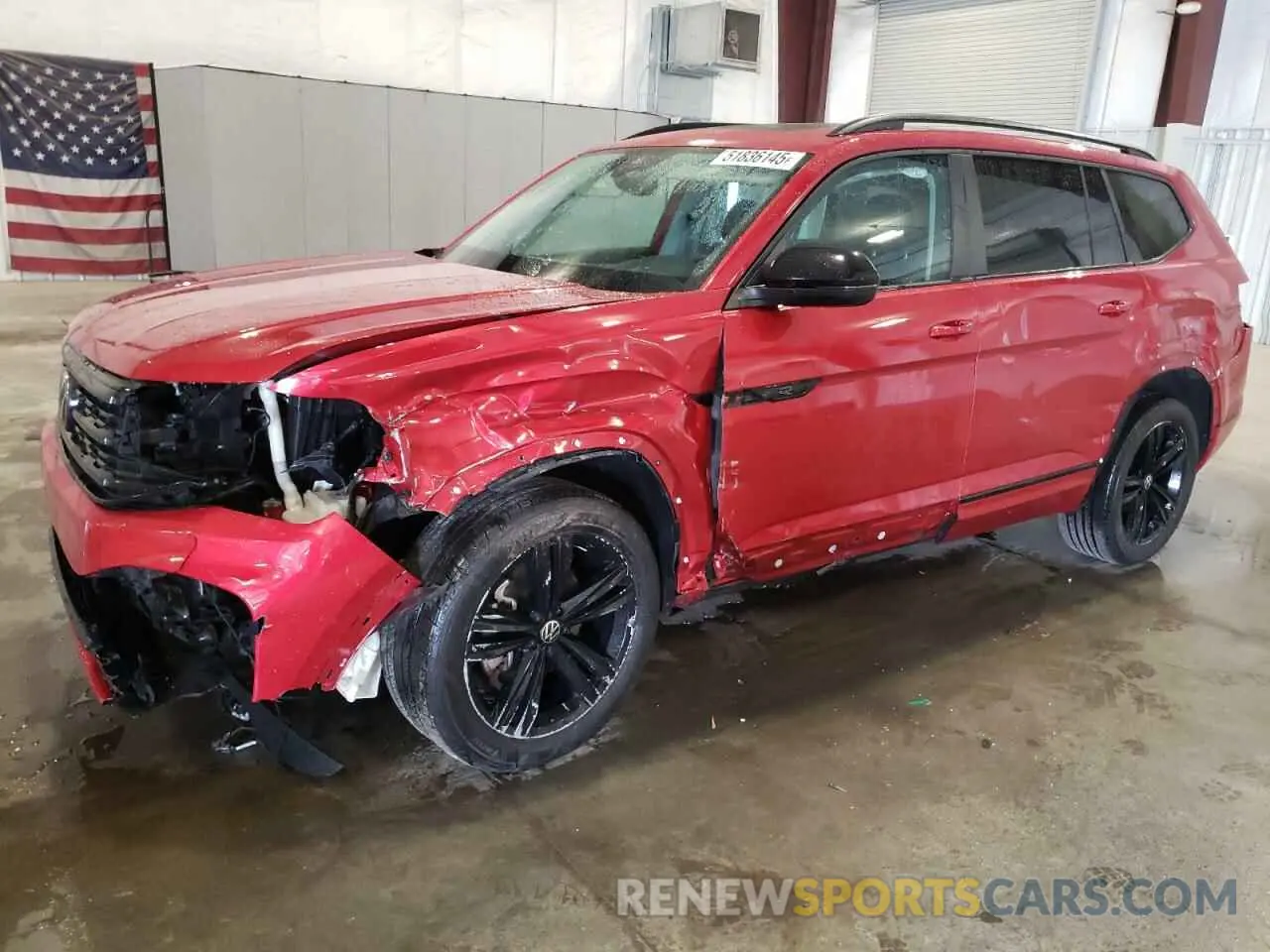 1 Photograph of a damaged car 1V2SR2CA7PC516507 VOLKSWAGEN ATLAS 2023