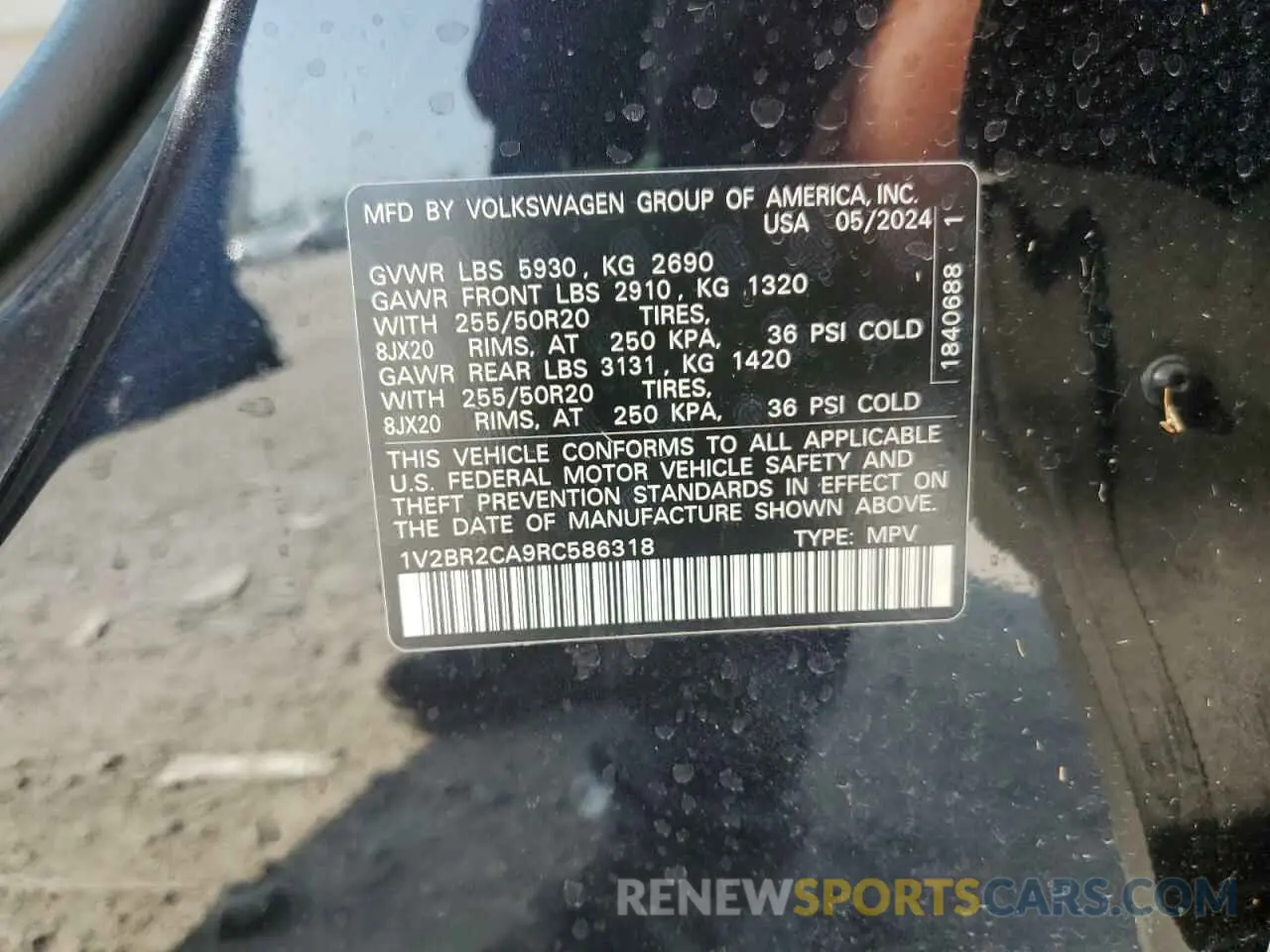 13 Photograph of a damaged car 1V2BR2CA9RC586318 VOLKSWAGEN ATLAS 2024