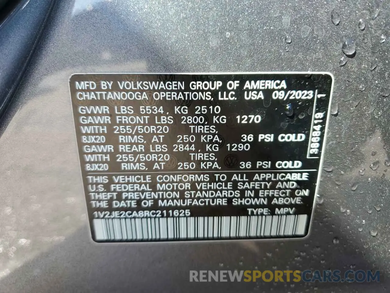 15 Photograph of a damaged car 1V2JE2CA8RC211625 VOLKSWAGEN ATLAS 2024