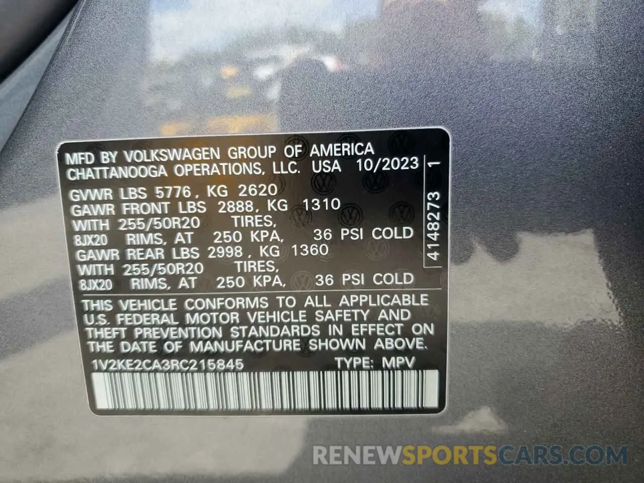 13 Photograph of a damaged car 1V2KE2CA3RC215845 VOLKSWAGEN ATLAS 2024