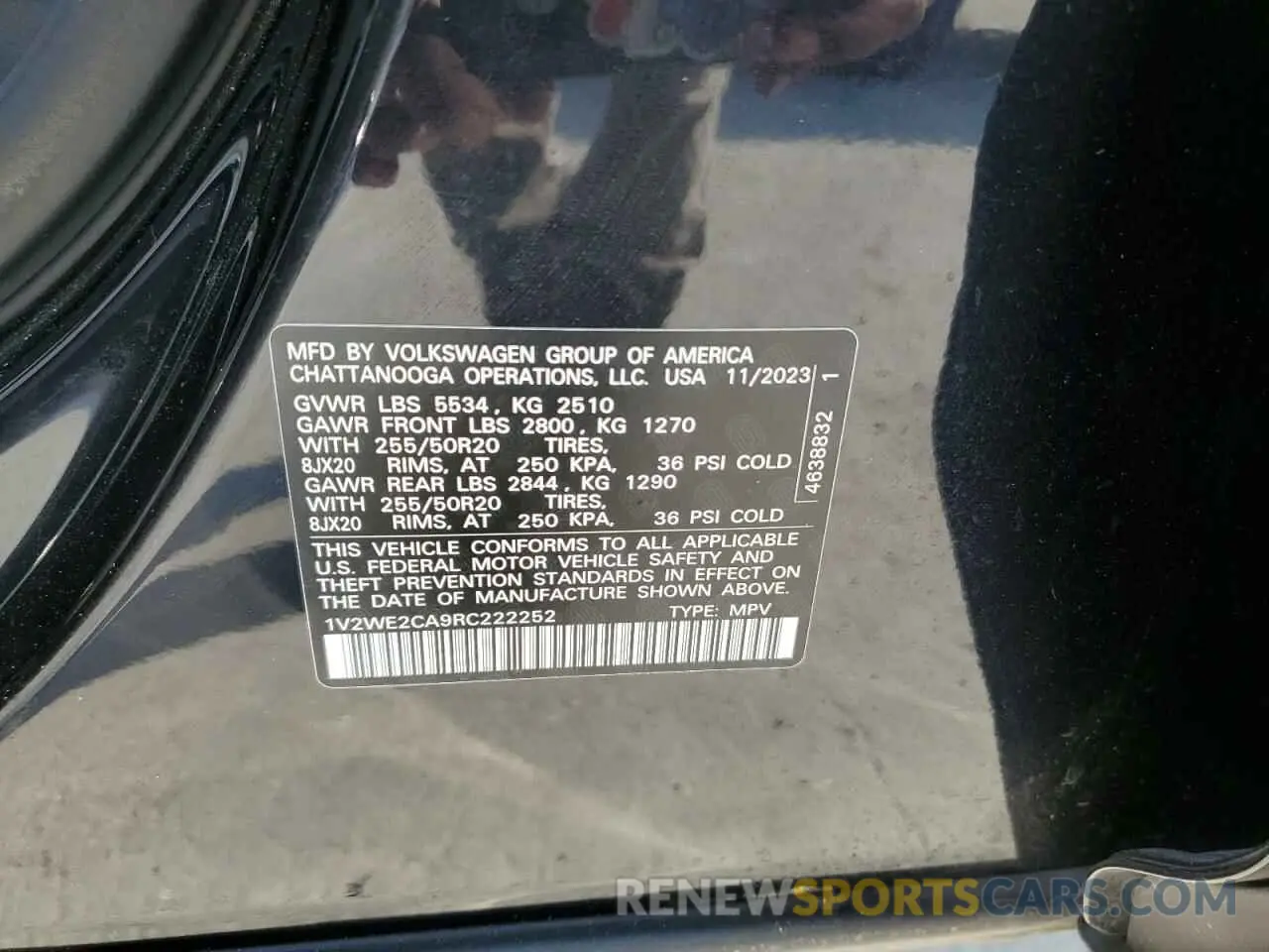 13 Photograph of a damaged car 1V2WE2CA9RC222252 VOLKSWAGEN ATLAS 2024