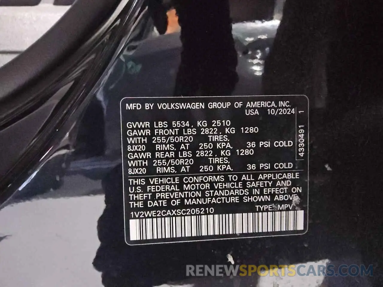 14 Photograph of a damaged car 1V2WE2CAXSC205210 VOLKSWAGEN ATLAS 2025