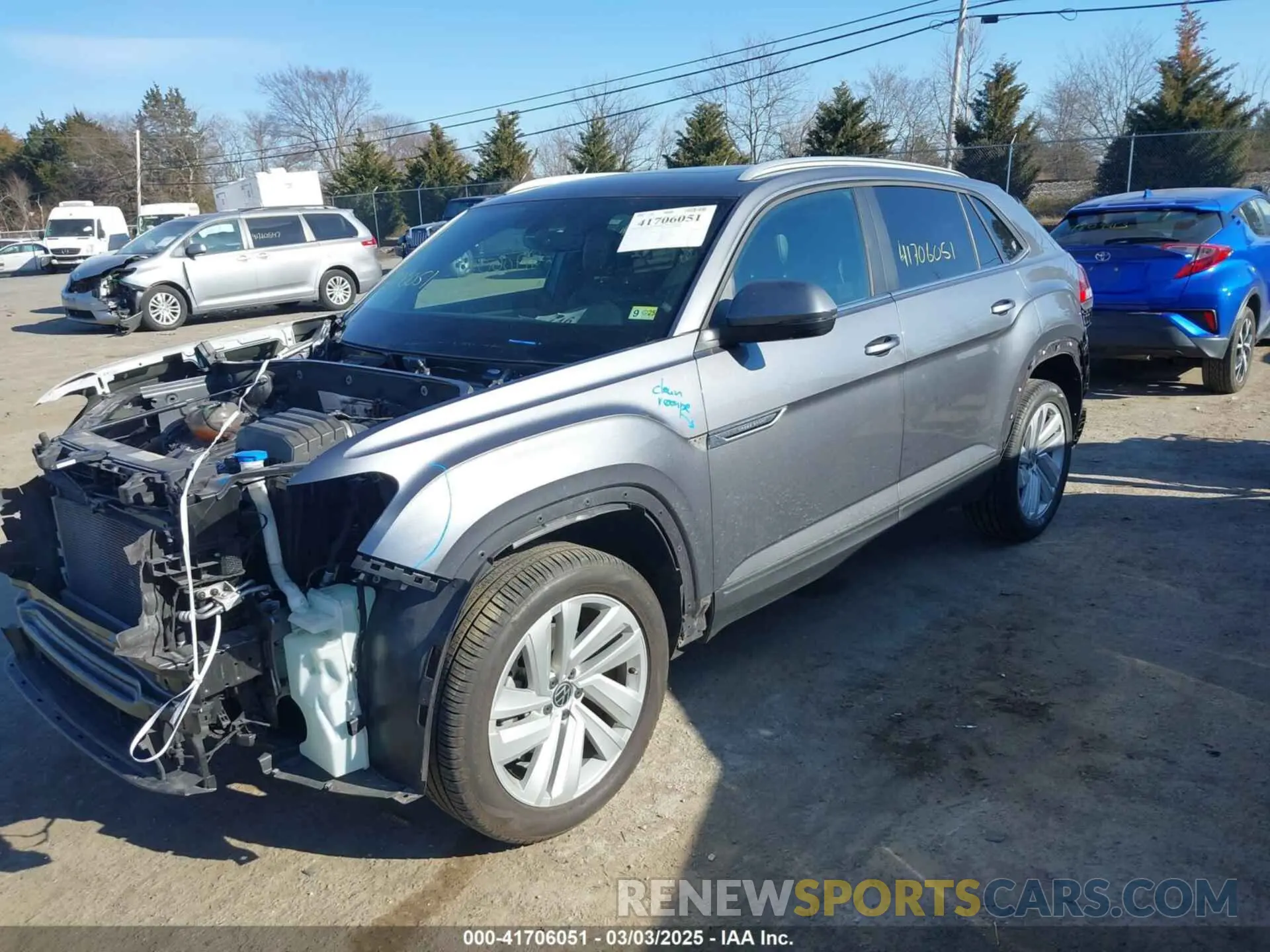 2 Photograph of a damaged car 1V2JE2CA6MC219358 VOLKSWAGEN ATLAS CROSS SPORT 2021