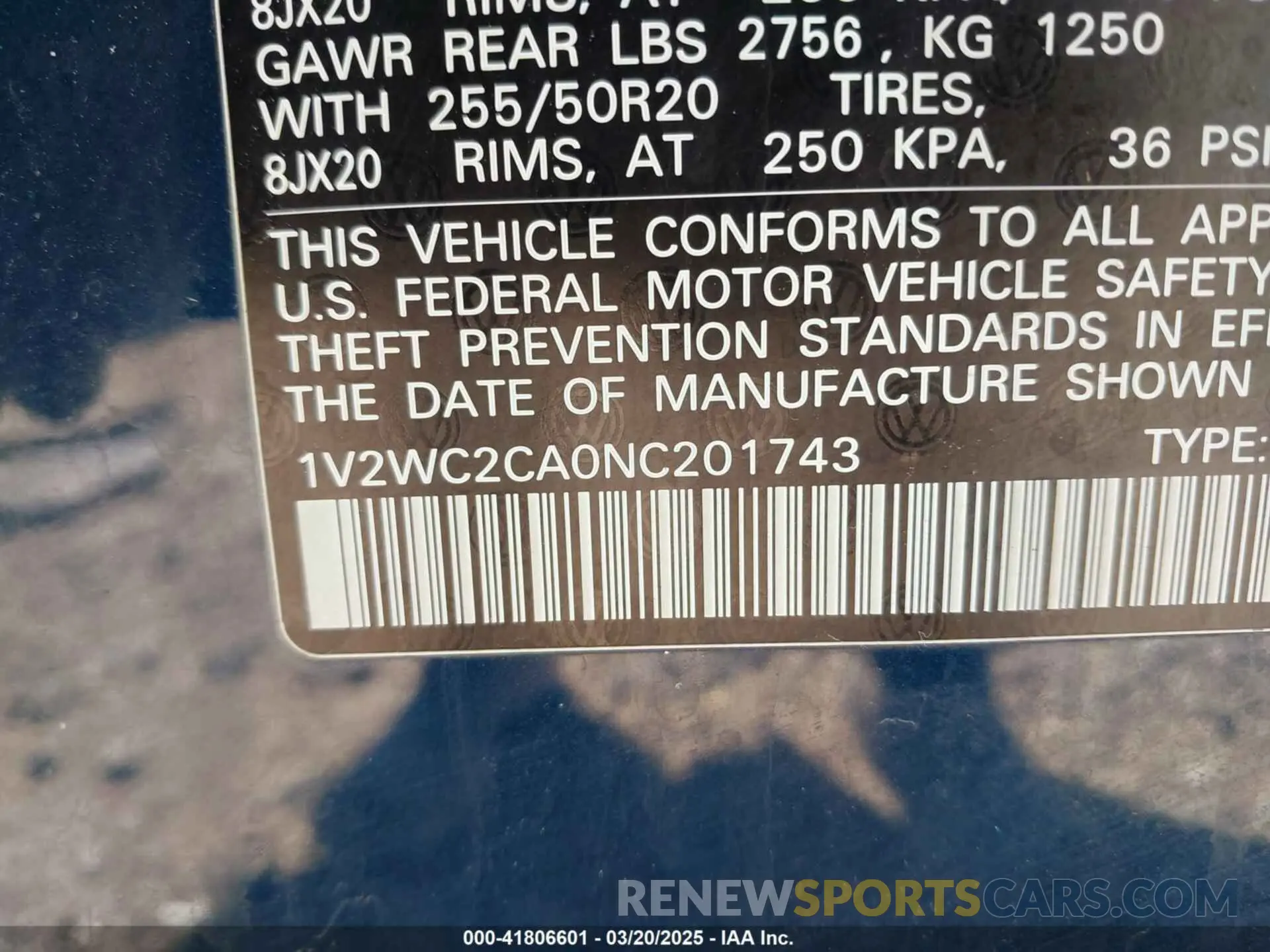 9 Photograph of a damaged car 1V2WC2CA0NC201743 VOLKSWAGEN ATLAS CROSS SPORT 2022