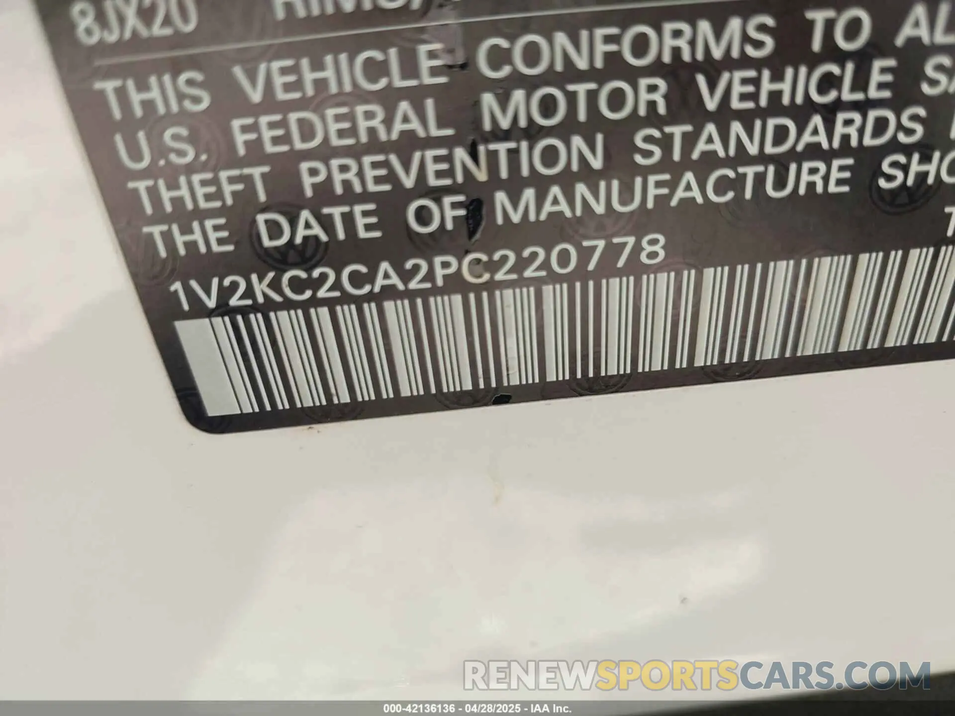 9 Photograph of a damaged car 1V2KC2CA2PC220778 VOLKSWAGEN ATLAS CROSS SPORT 2023