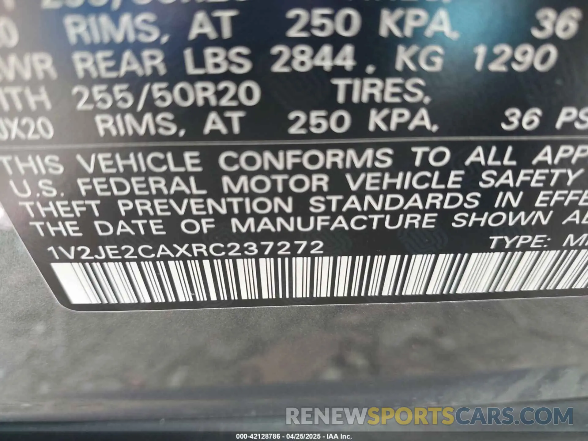 9 Photograph of a damaged car 1V2JE2CAXRC237272 VOLKSWAGEN ATLAS CROSS SPORT 2024