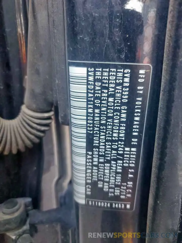 12 Photograph of a damaged car 3VWFD7AT1KM708237 VOLKSWAGEN BEETLE 2019
