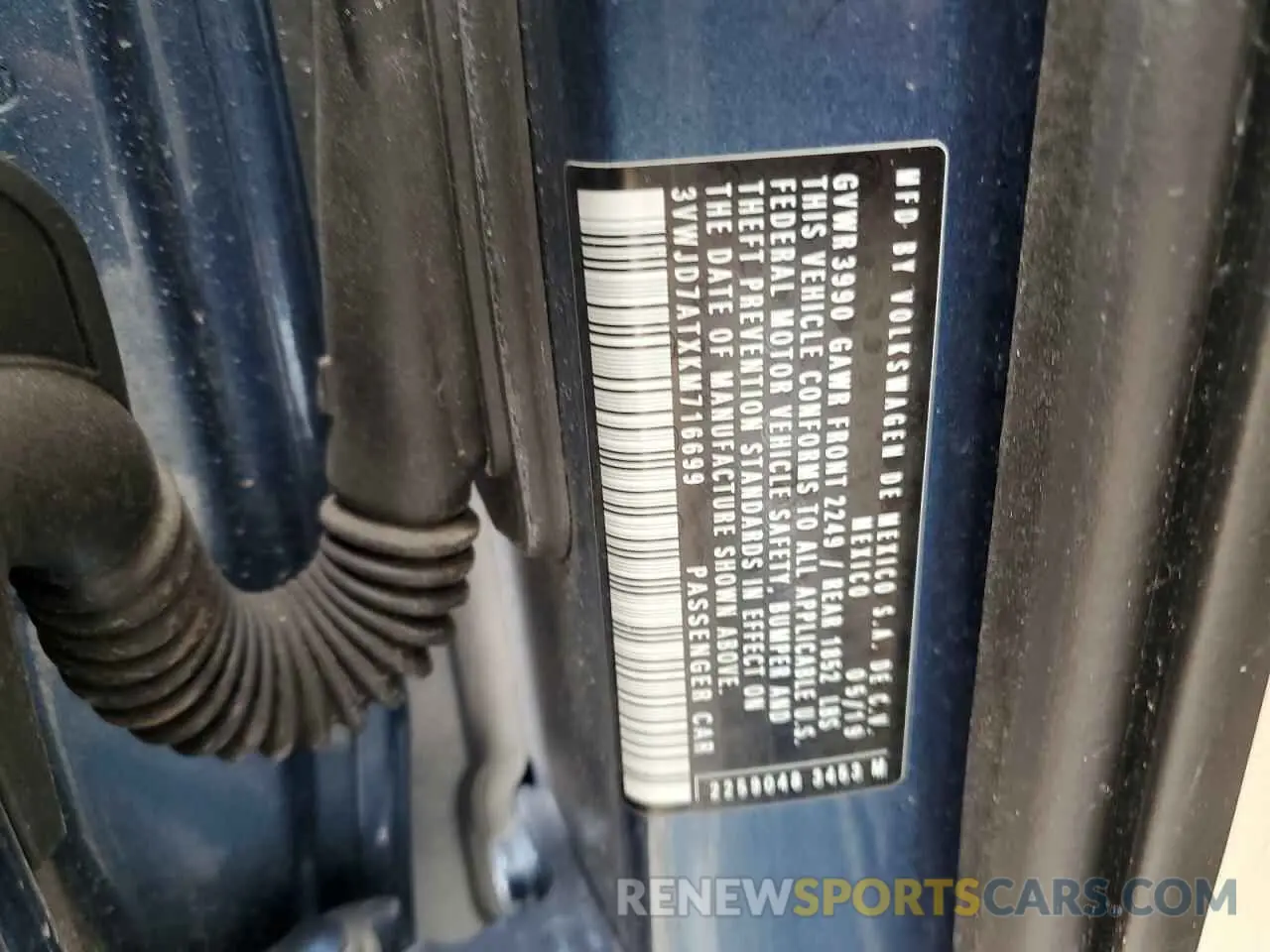 12 Photograph of a damaged car 3VWJD7ATXKM716699 VOLKSWAGEN BEETLE 2019