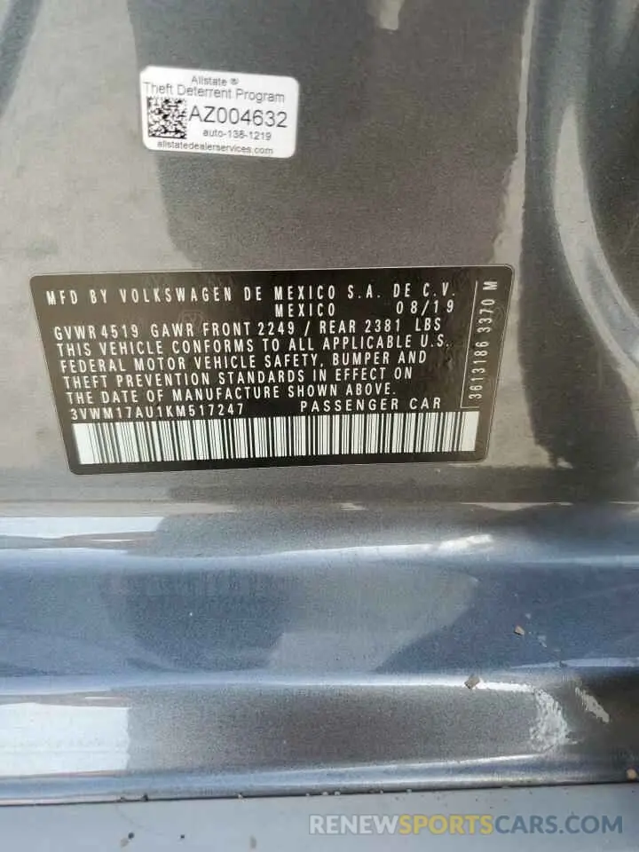 13 Photograph of a damaged car 3VWM17AU1KM517247 VOLKSWAGEN GOLF 2019