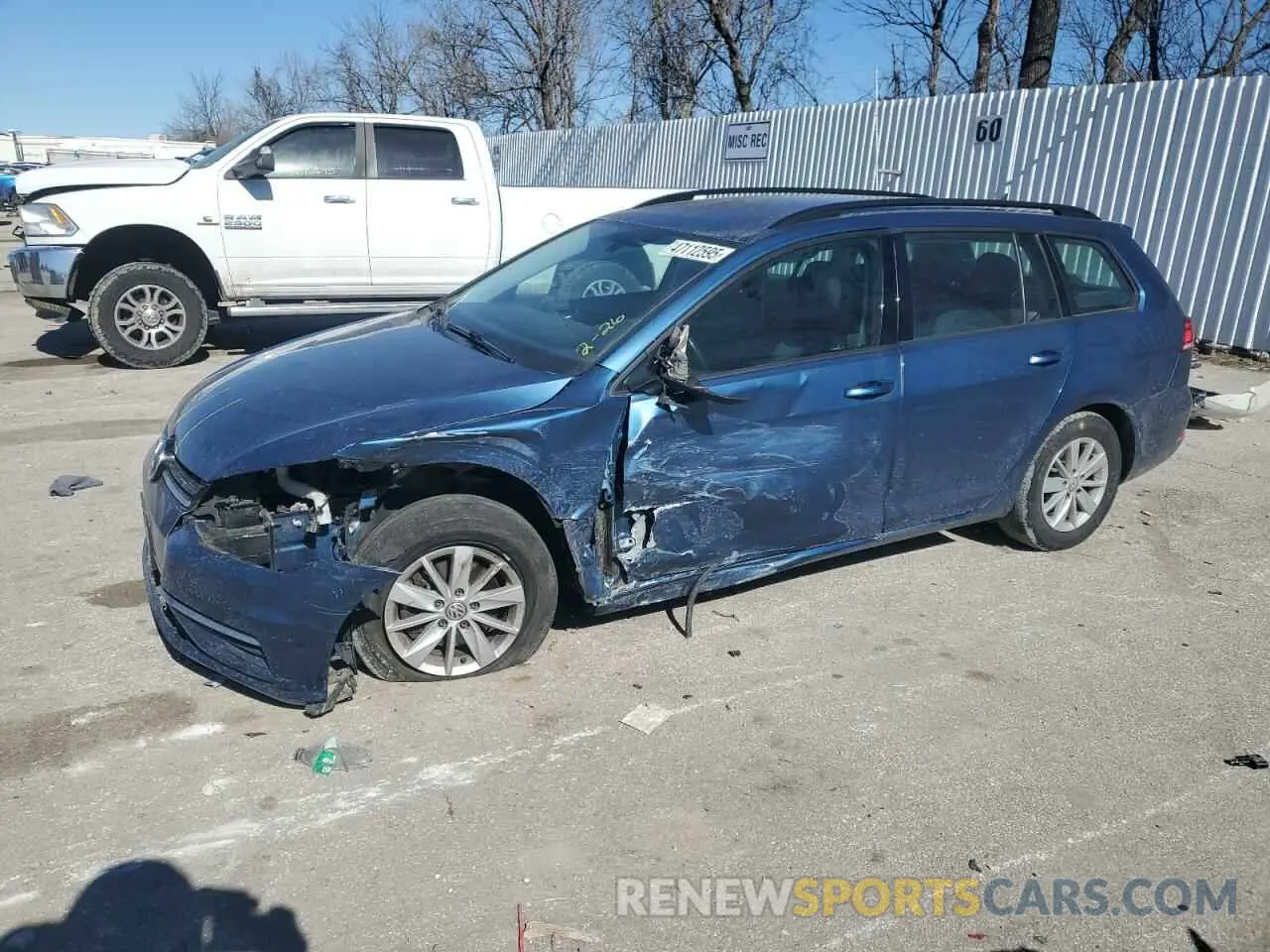 1 Photograph of a damaged car 3VWY57AU6KM512342 VOLKSWAGEN GOLF 2019