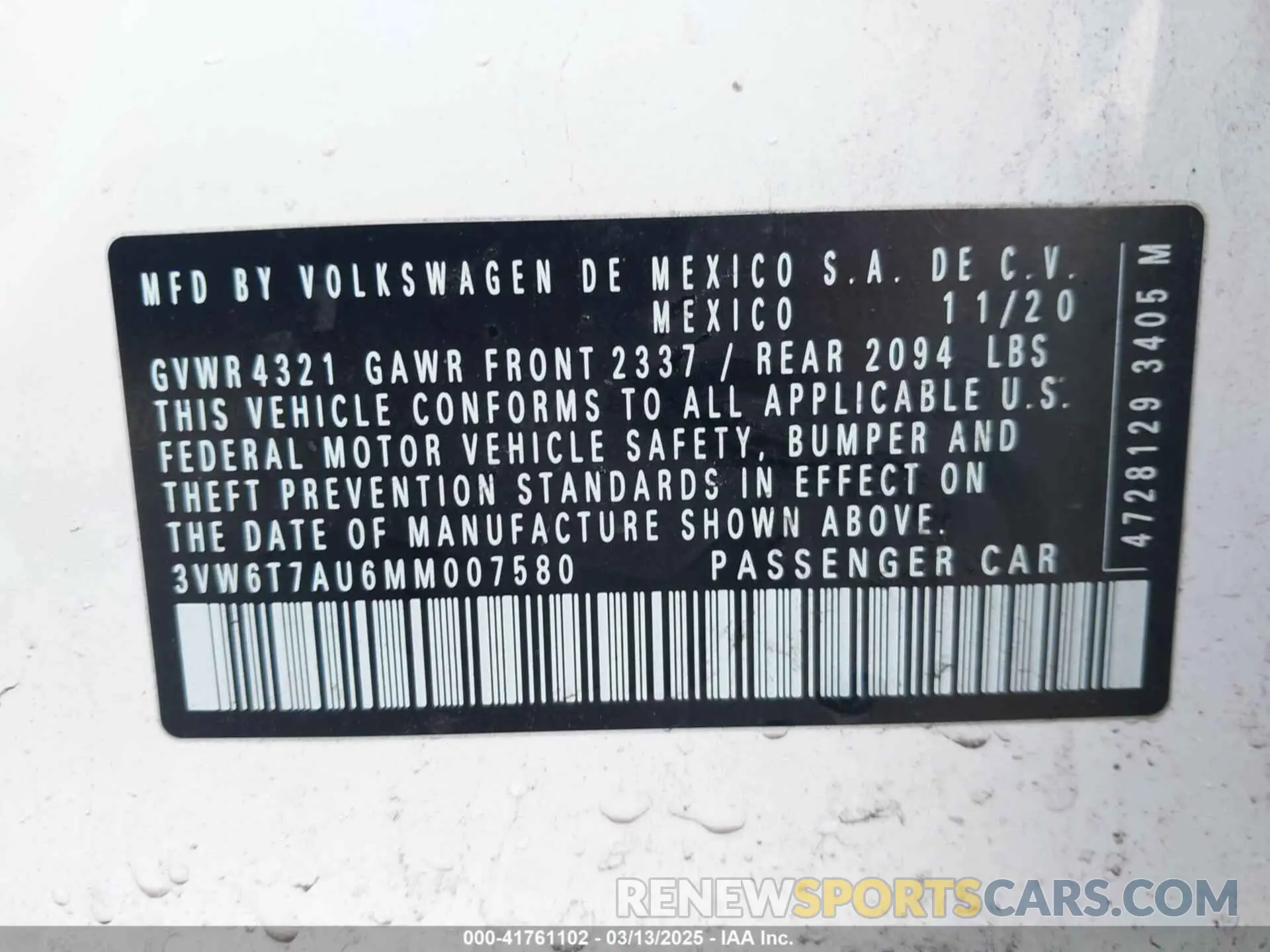 9 Photograph of a damaged car 3VW6T7AU6MM007580 VOLKSWAGEN GOLF GTI 2021