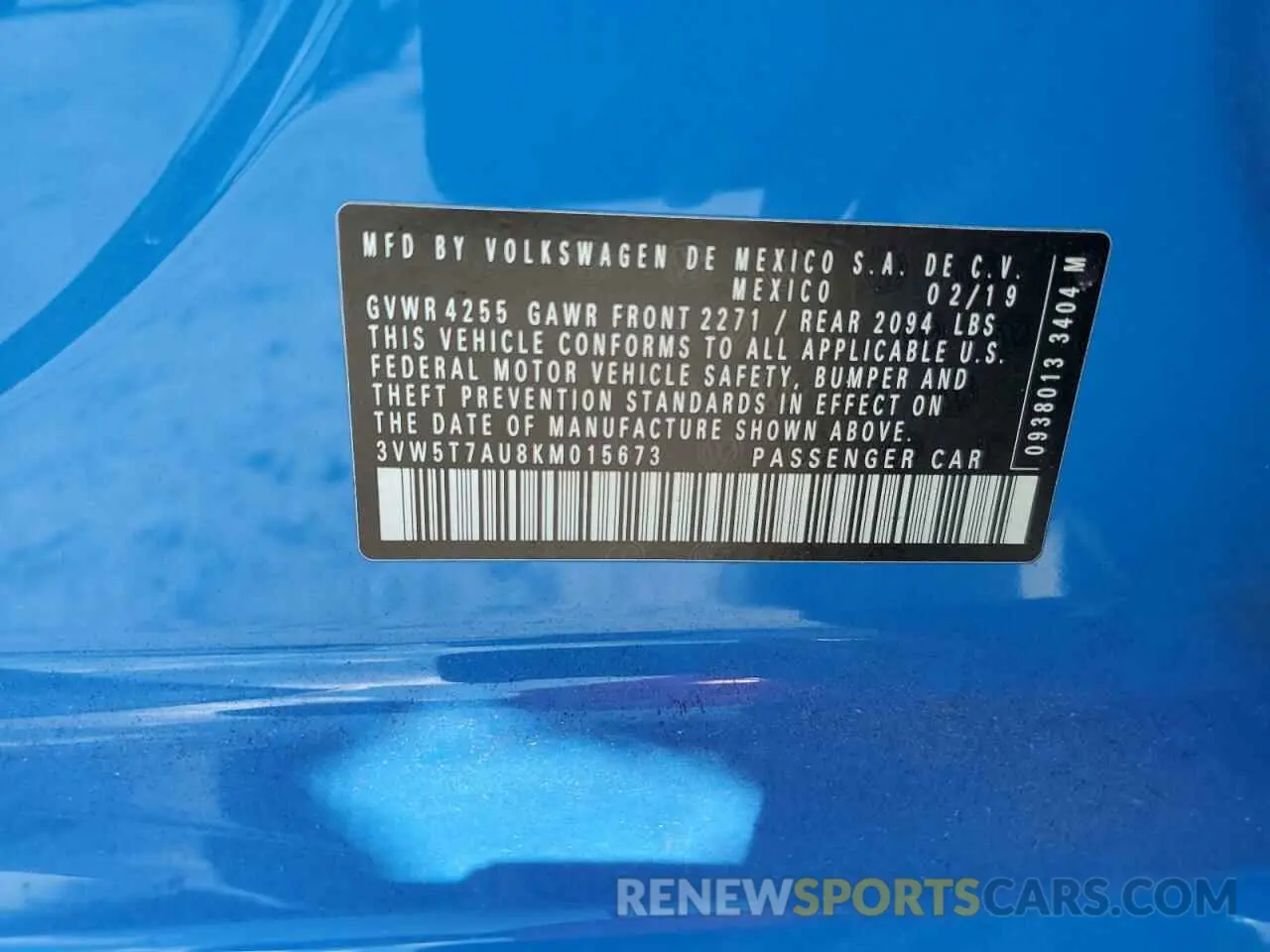 12 Photograph of a damaged car 3VW5T7AU8KM015673 VOLKSWAGEN GTI 2019