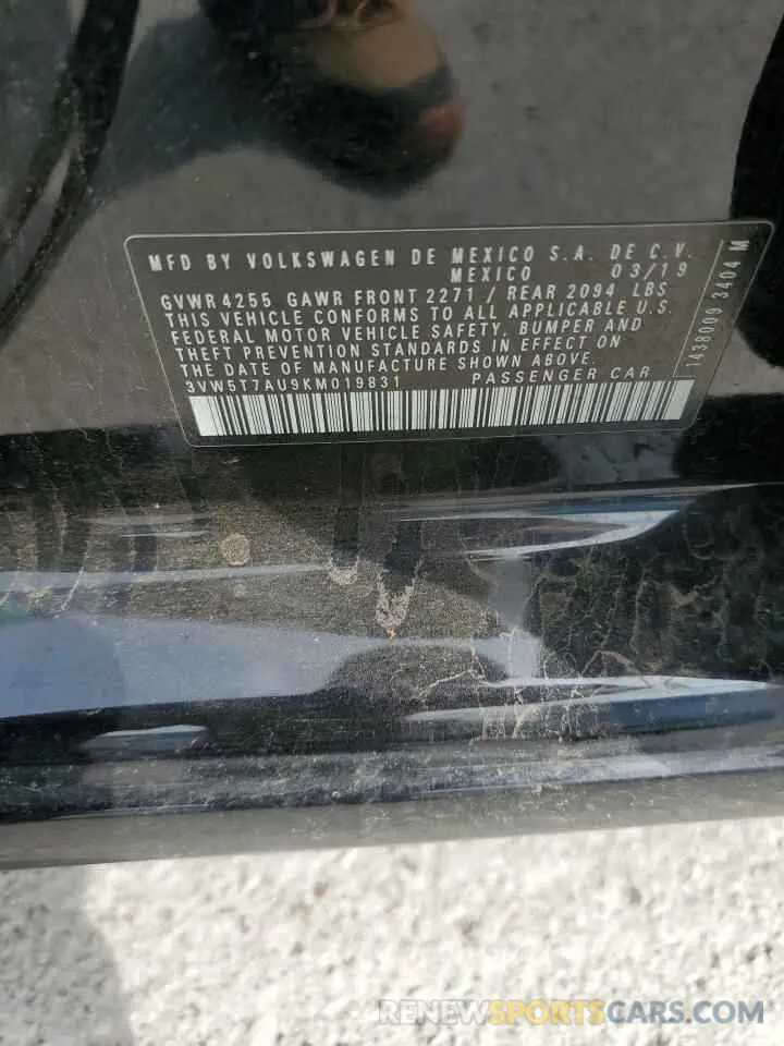 12 Photograph of a damaged car 3VW5T7AU9KM019831 VOLKSWAGEN GTI 2019