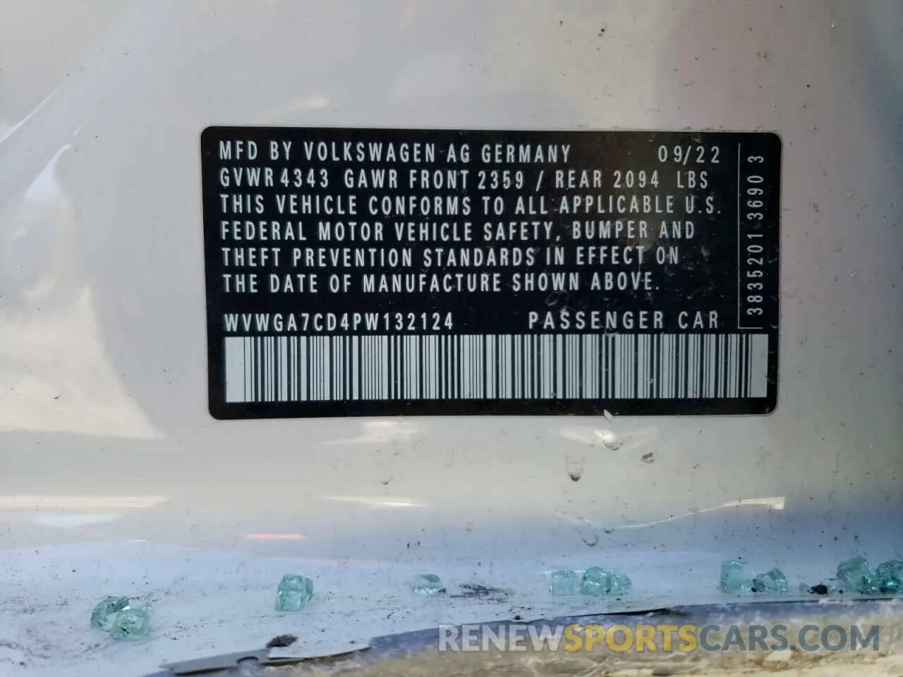 12 Photograph of a damaged car WVWGA7CD4PW132124 VOLKSWAGEN GTI 2023