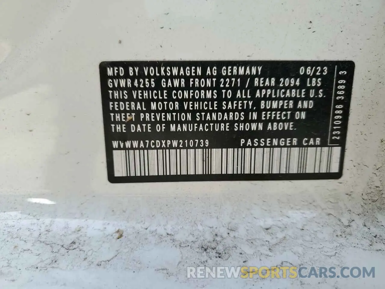 14 Photograph of a damaged car WVWWA7CDXPW210739 VOLKSWAGEN GTI 2023