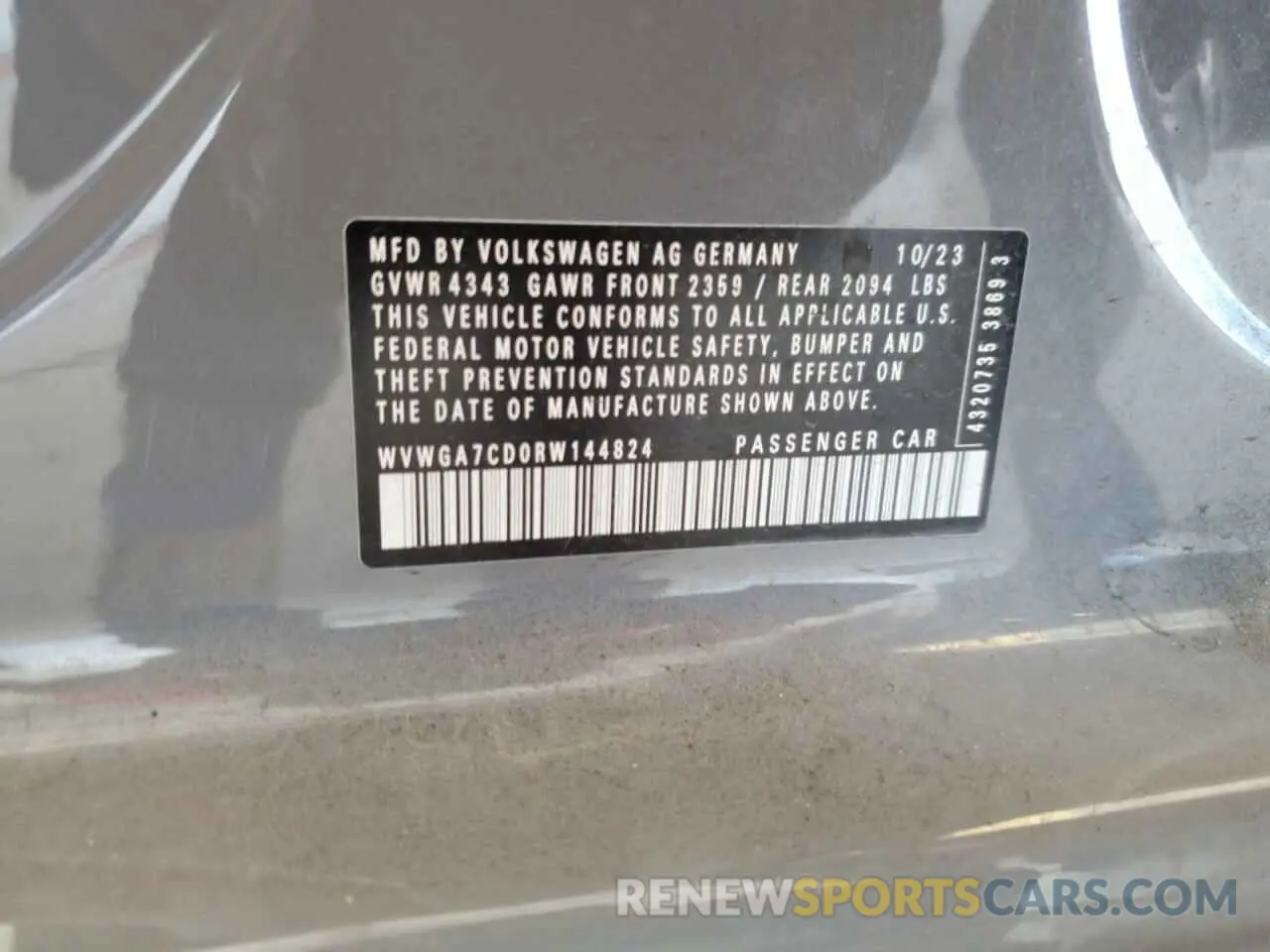 12 Photograph of a damaged car WVWGA7CD0RW144824 VOLKSWAGEN GTI 2024