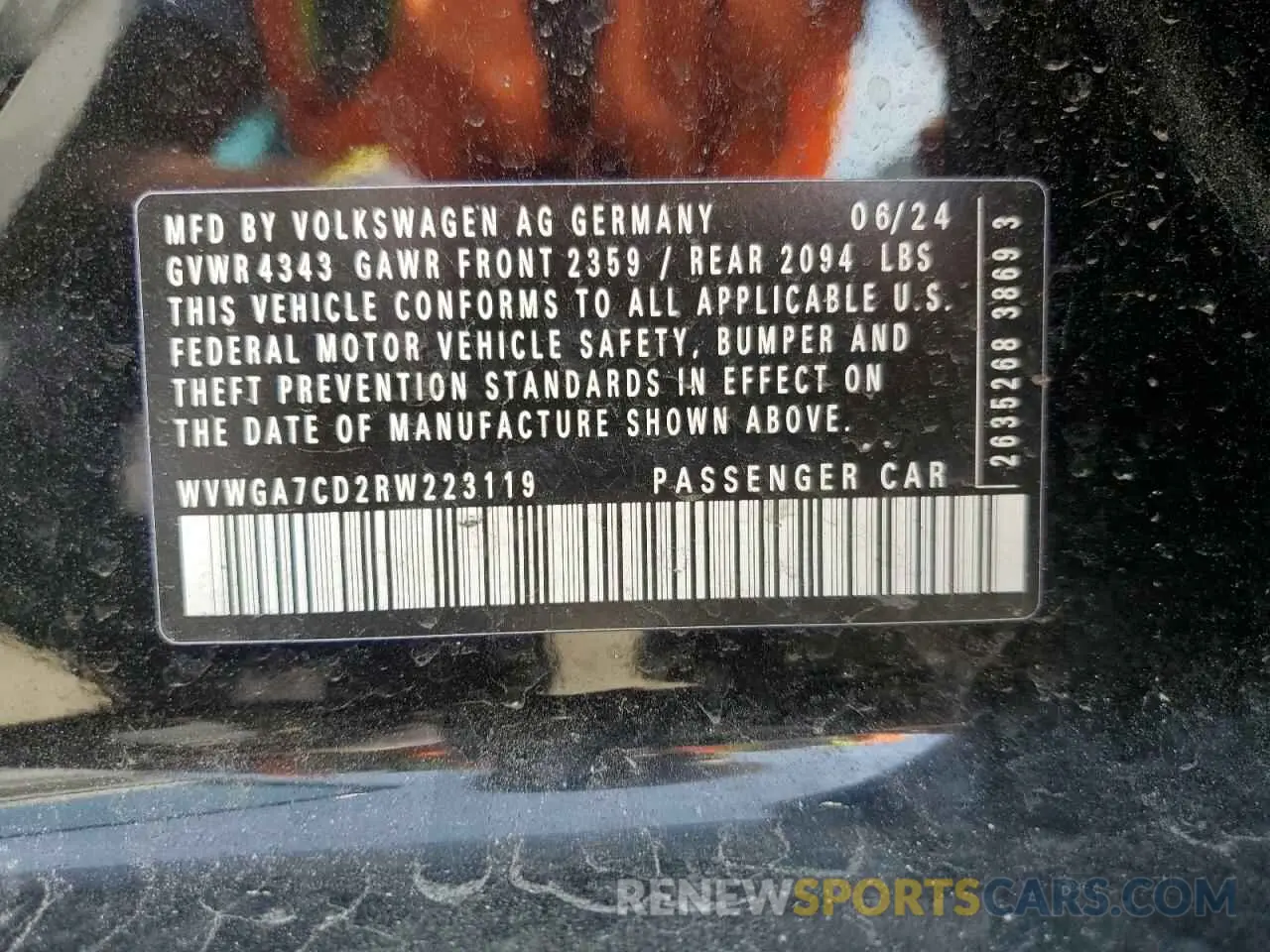 13 Photograph of a damaged car WVWGA7CD2RW223119 VOLKSWAGEN GTI 2024